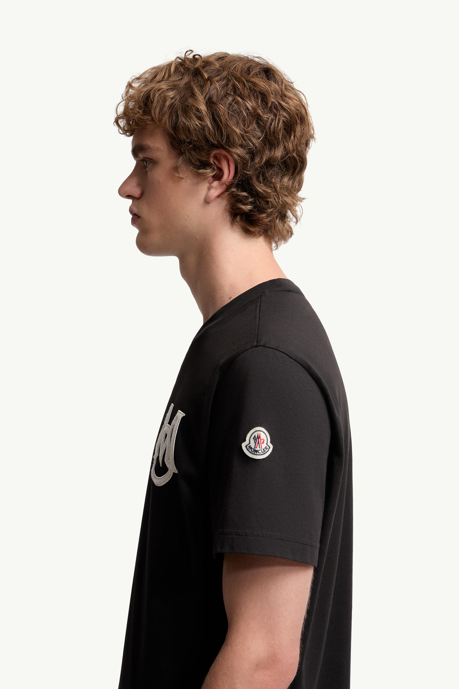 Monogram Cotton T-Shirt Men Black Moncler 1
