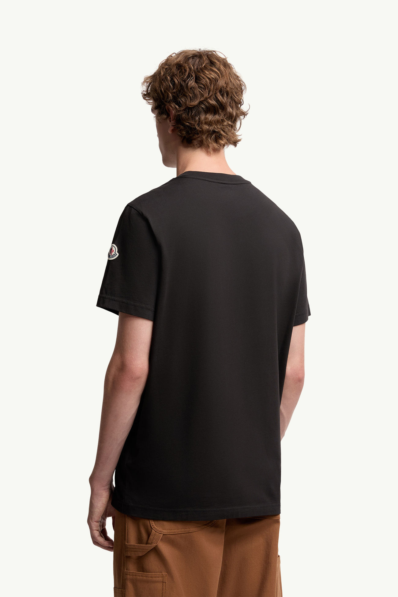 T-Shirt aus Baumwolle mit Monogramm Herren Schwarz Moncler 4