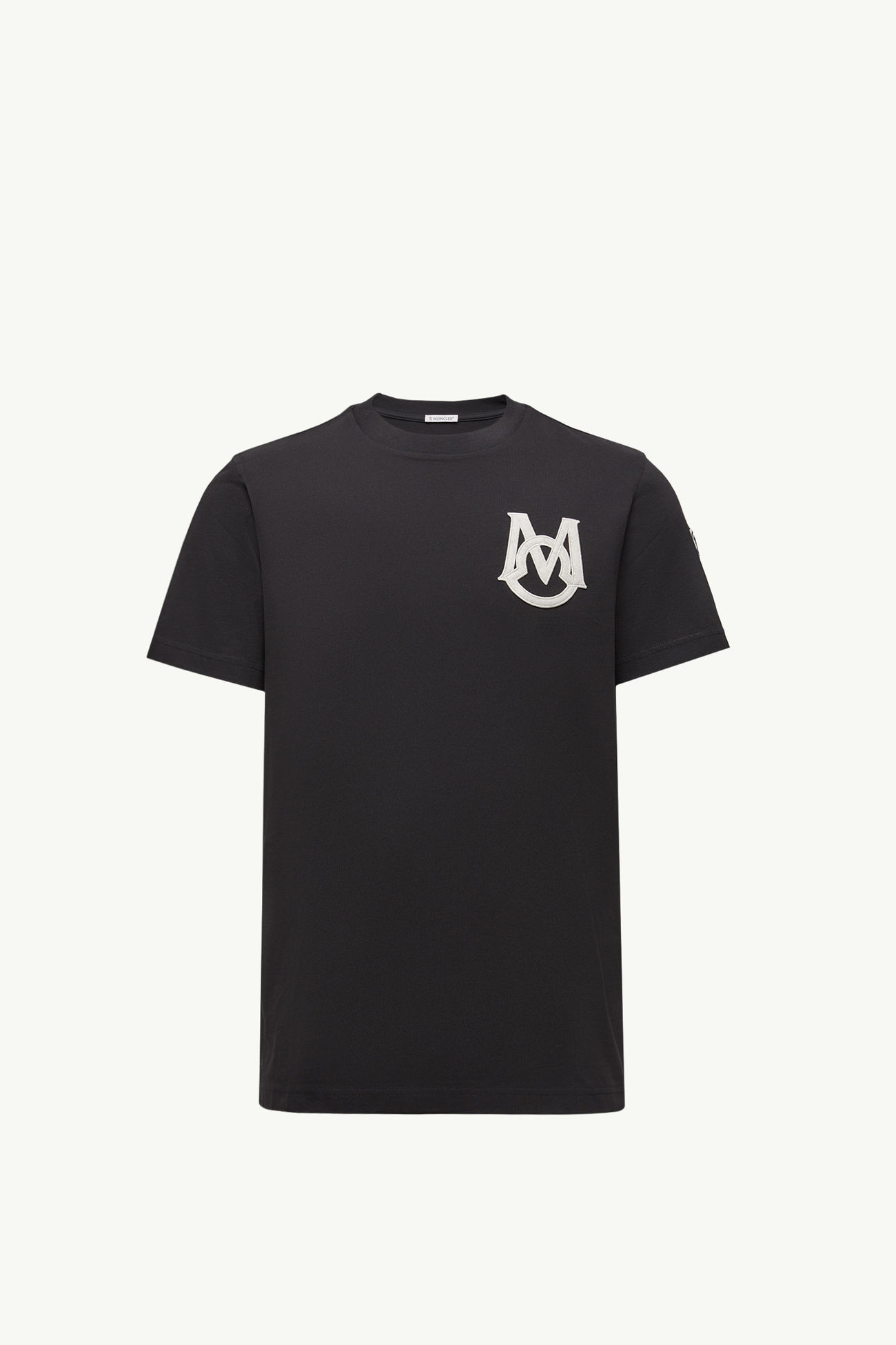 T-Shirt aus Baumwolle mit Monogramm Herren Schwarz Moncler 2