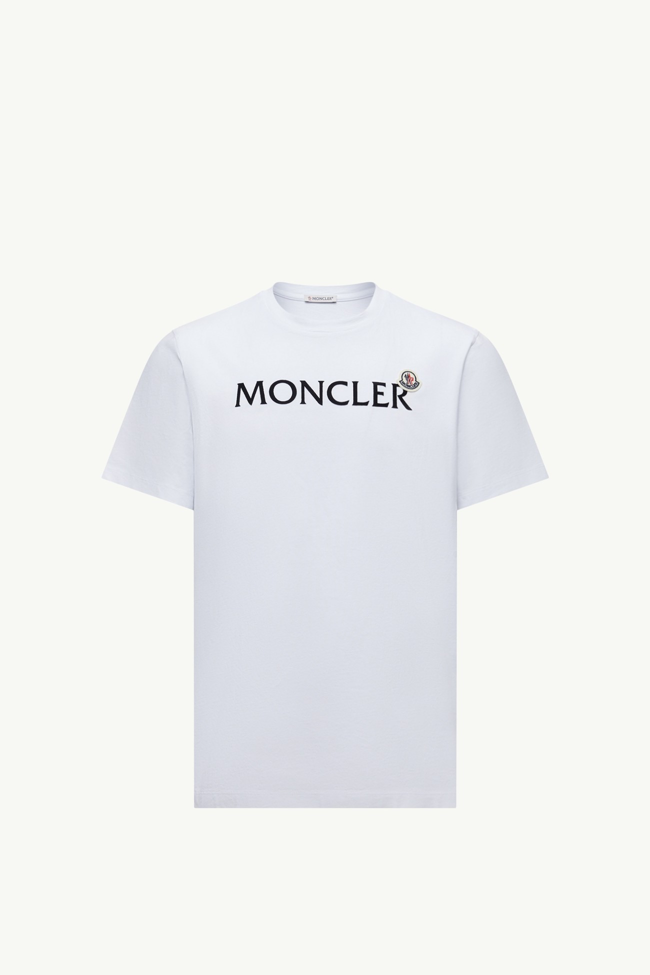 Camiseta de algodón con logotipo flocado Hombre Blanco Moncler 2