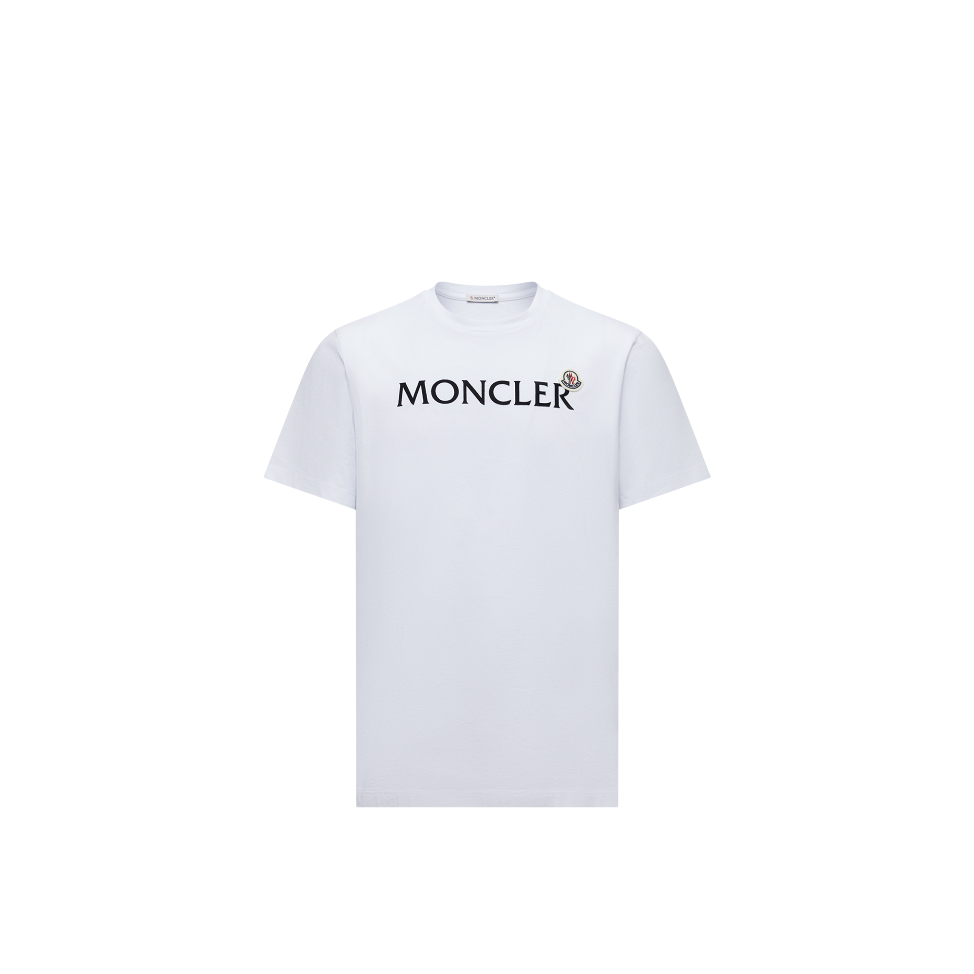 Moncler   Flocked Logo Cotton T-Shirt for Men in White, Size: L