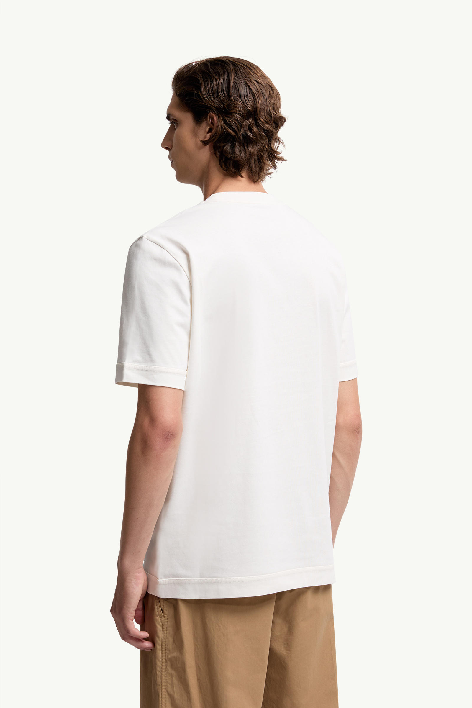 Logo Patch Cotton T-Shirt Men White Moncler 4