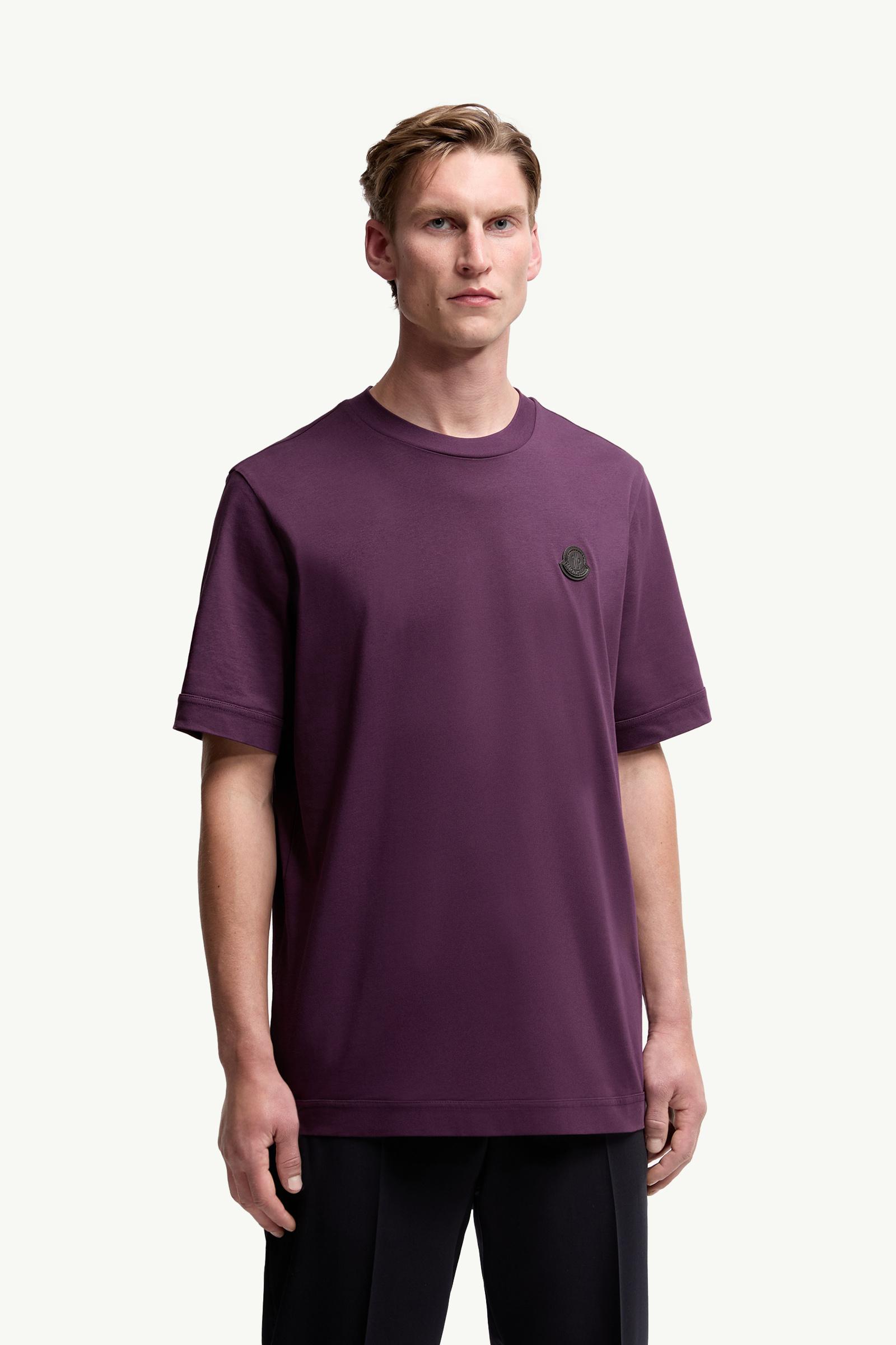 Purple Logo Patch Cotton T-Shirt - Polos & T-shirts for Men Purple Logo Patch Cotton T-Shirt - Polos & T-shirts for Men