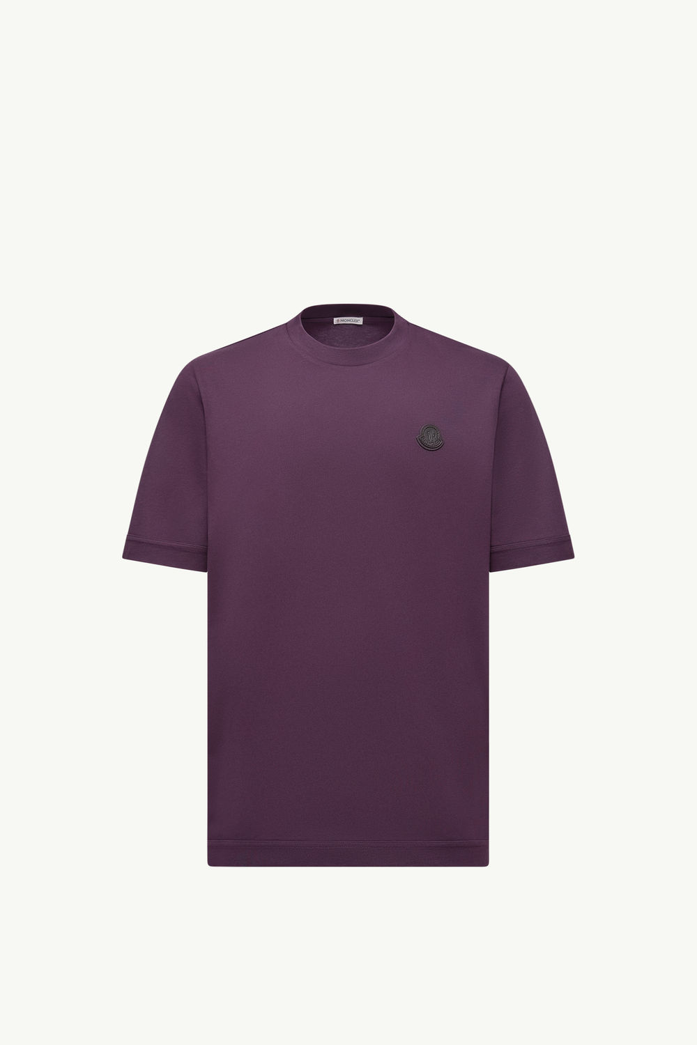 Logo Patch Cotton T-Shirt Men Purple Moncler 2