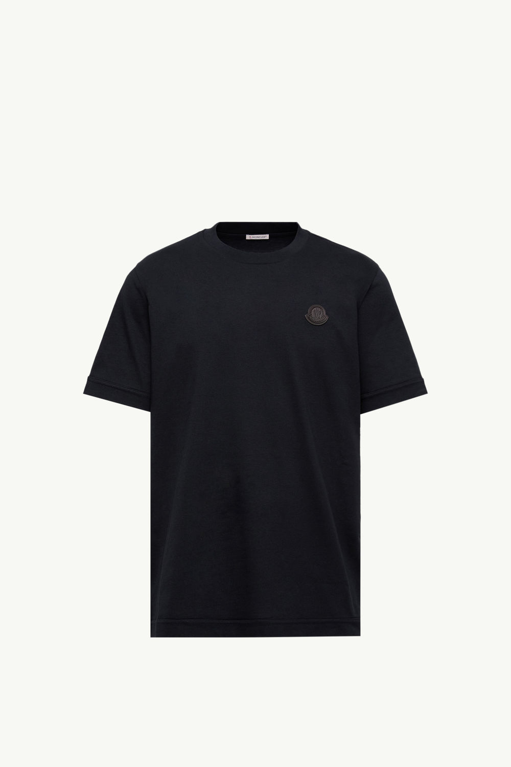 T-shirt en coton à empiècement logo Hommes Bleu marine Moncler 2
