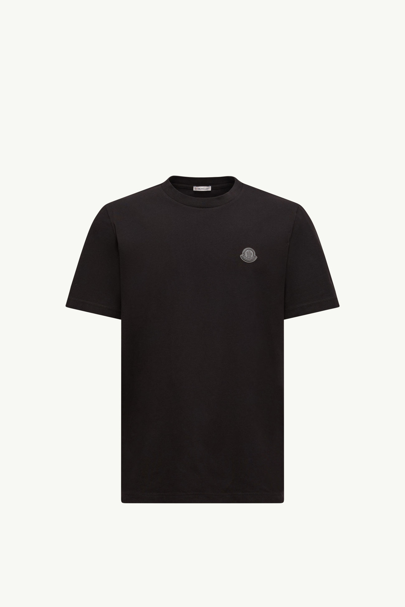 T-Shirt aus Baumwolle mit Logoaufnäher Herren Schwarz Moncler 2