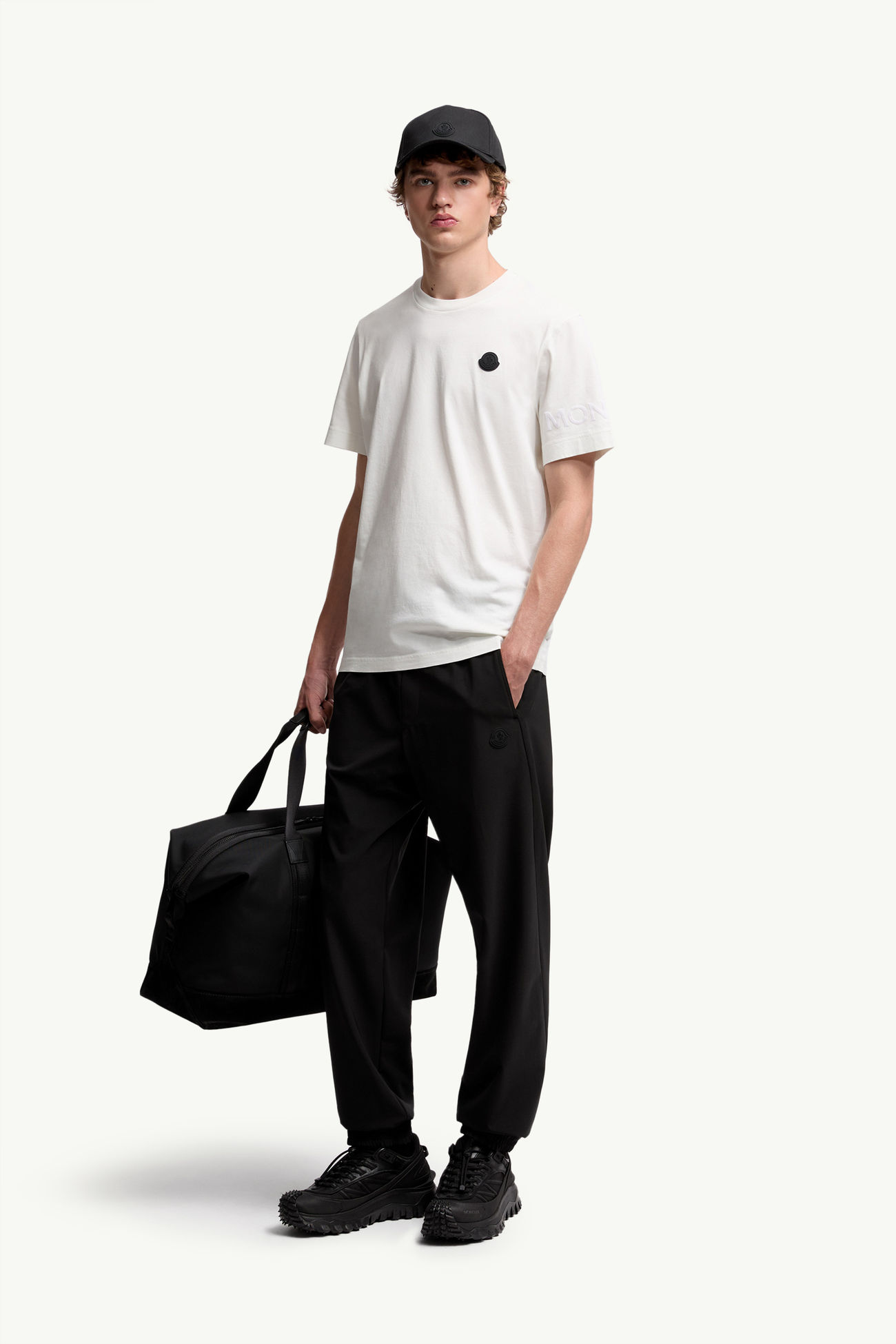 T-shirt en coton à logo Hommes Blanc Moncler 0