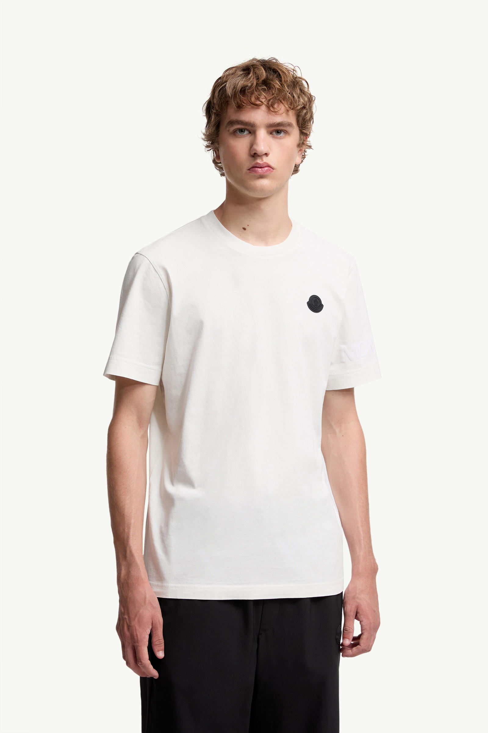 T-Shirt aus Baumwolle mit Logo Herren Weiß Moncler 3