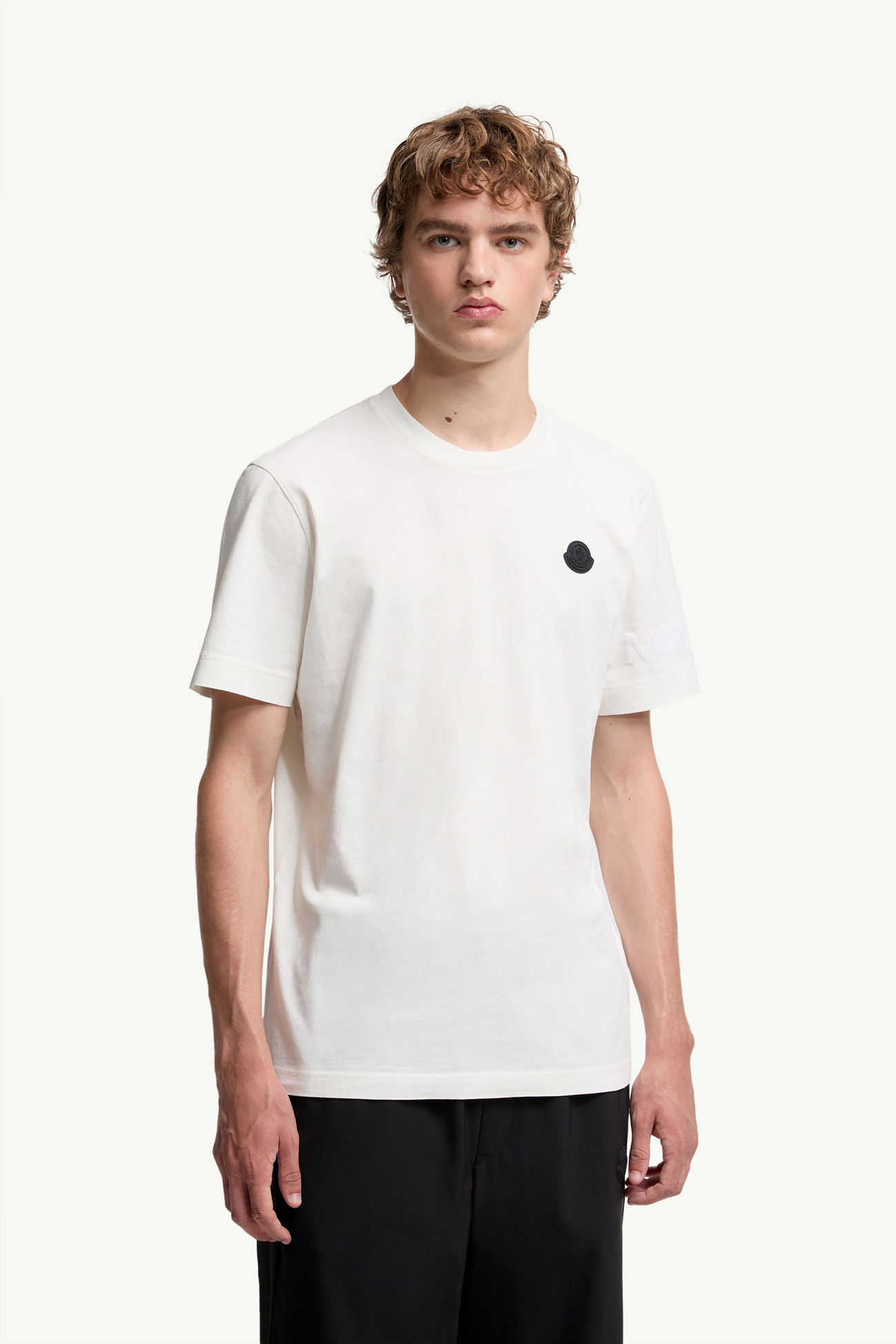 T-shirt logata in cotone Uomo Bianco Moncler 3