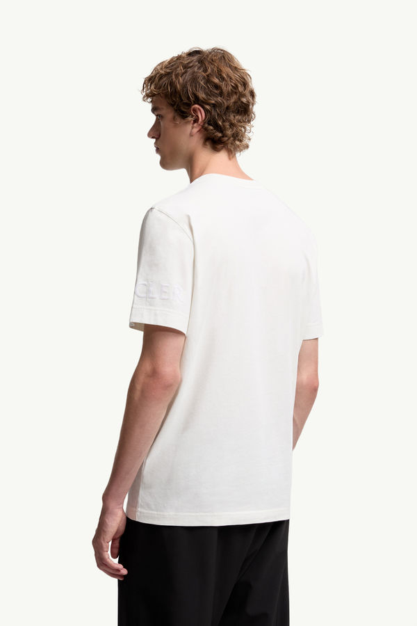 T-shirt en coton à logo Hommes Blanc Moncler 4