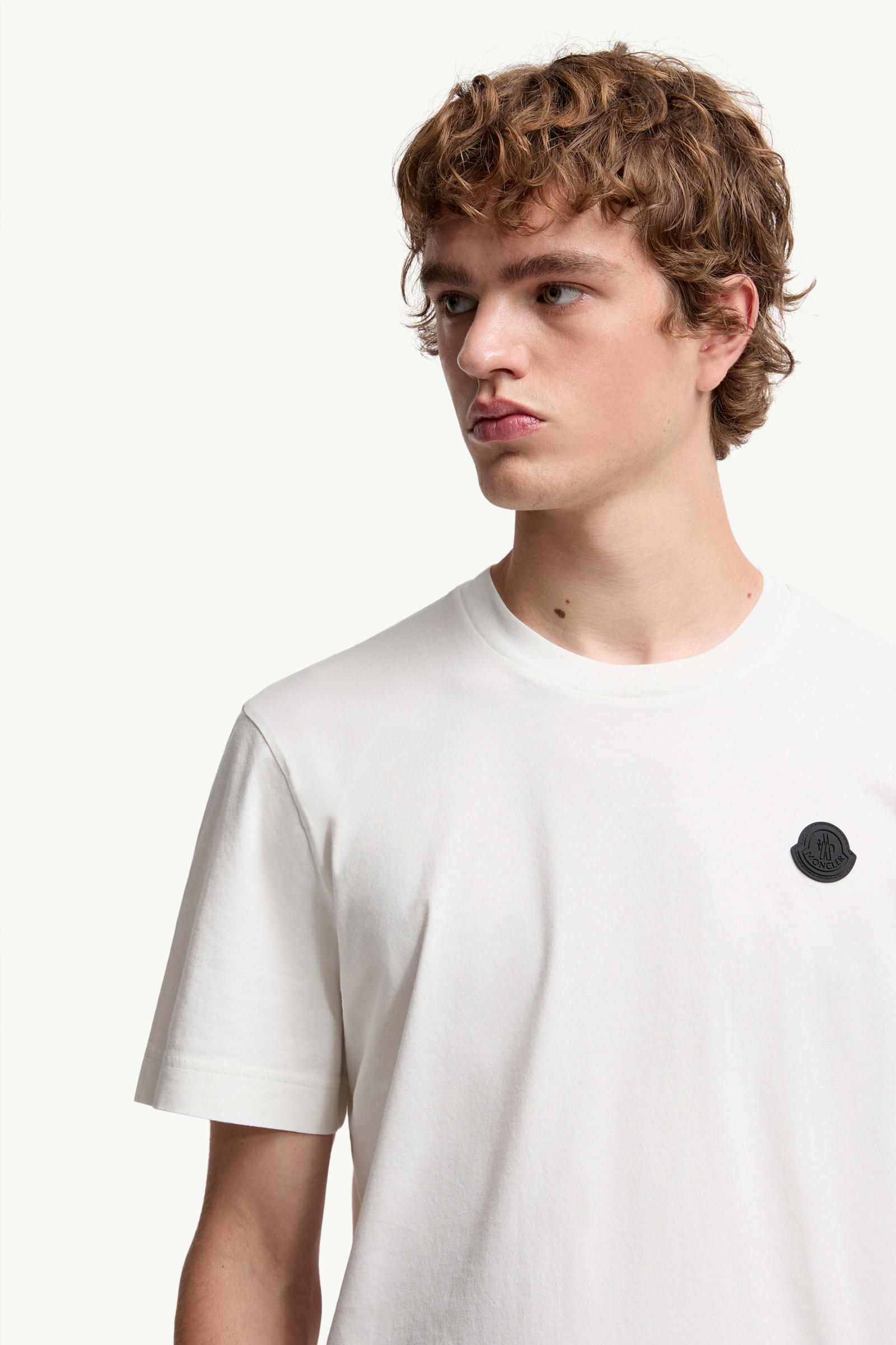 T-Shirt aus Baumwolle mit Logo Herren Weiß Moncler 5