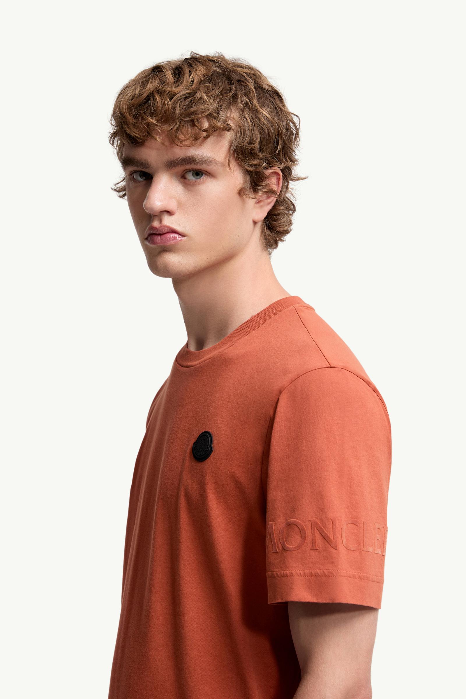Logo Cotton T-Shirt Men Dark Orange Moncler 1