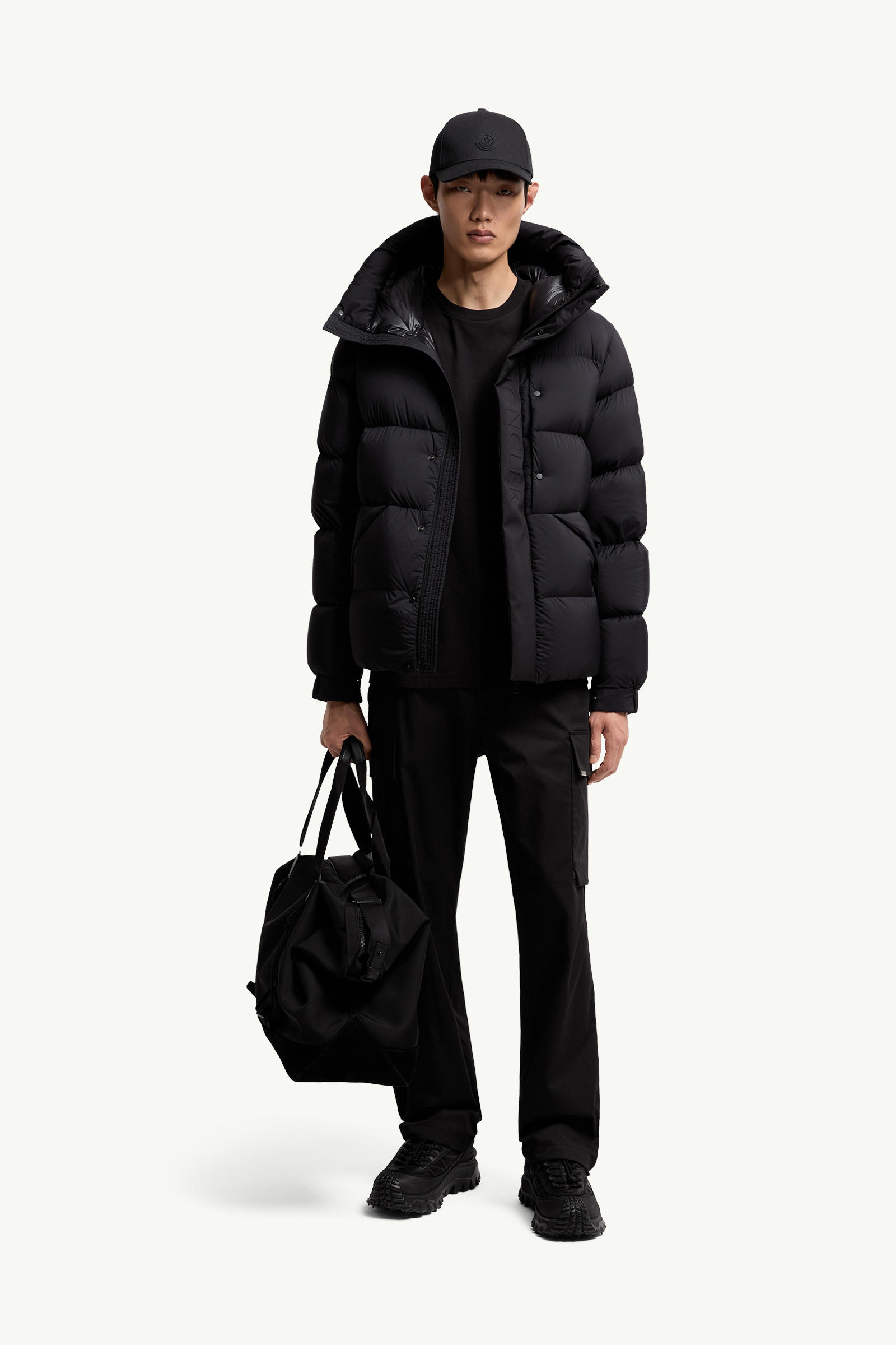 T-shirt en coton à logo Hommes Noir Moncler 0