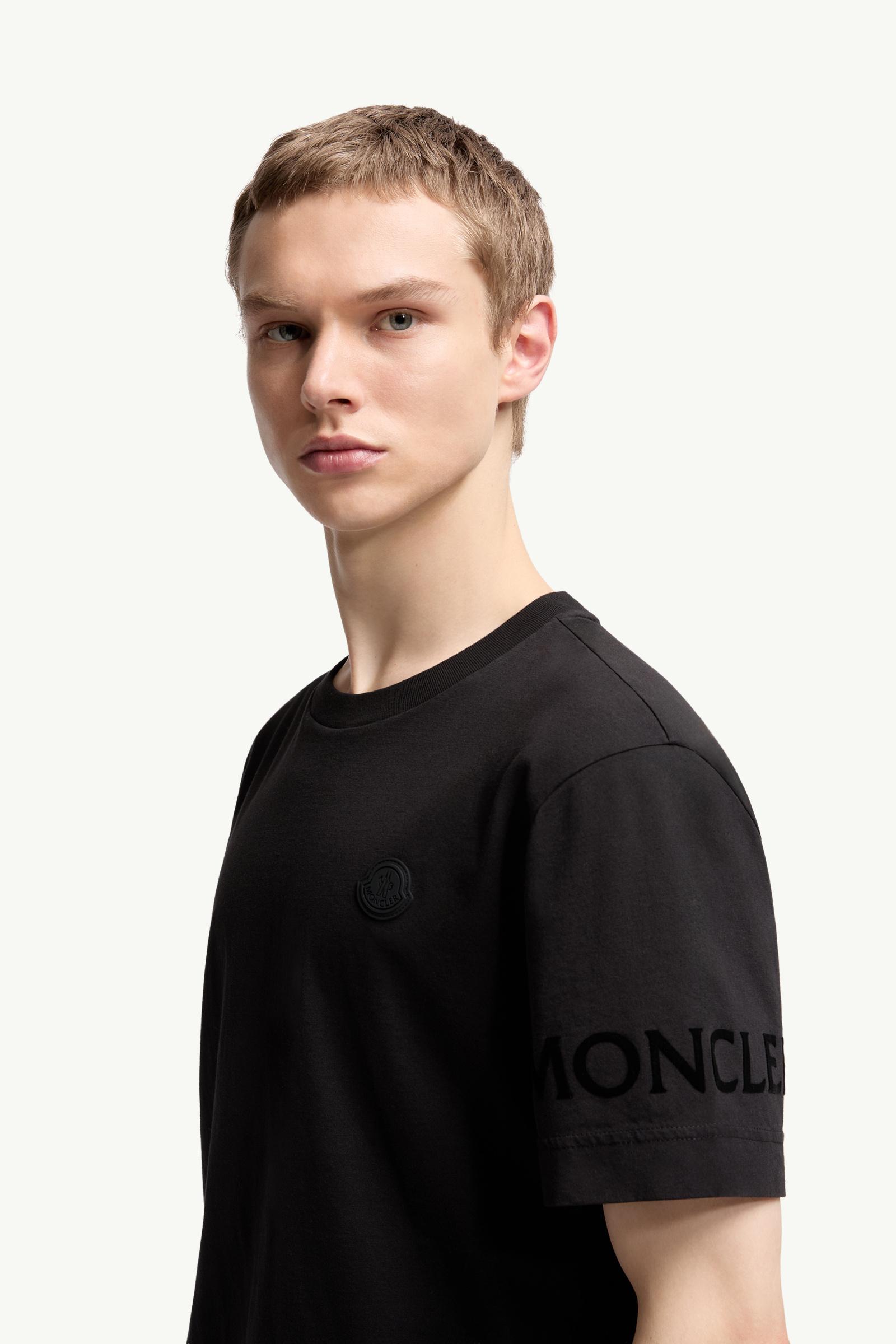 Black Logo Cotton T-Shirt - Polos & T-shirts for Men | Moncler JP