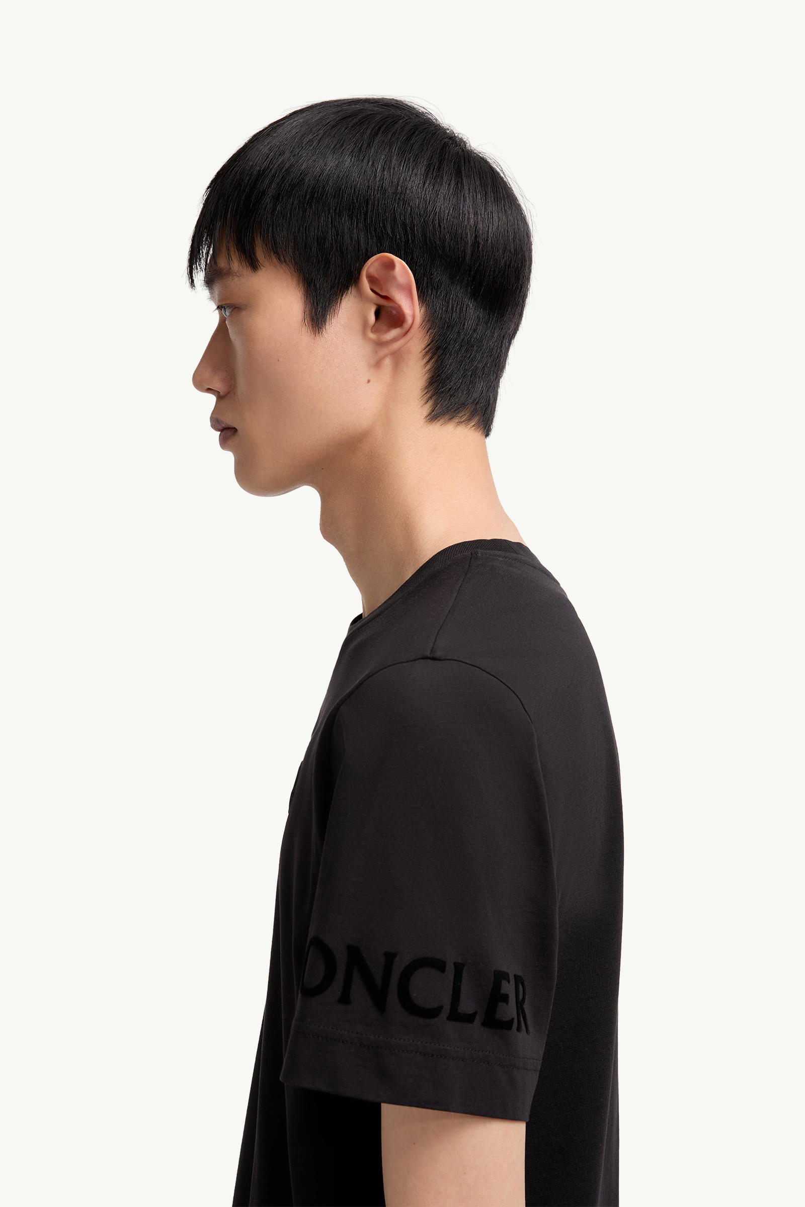 T-shirt en coton à logo Hommes Noir Moncler 1