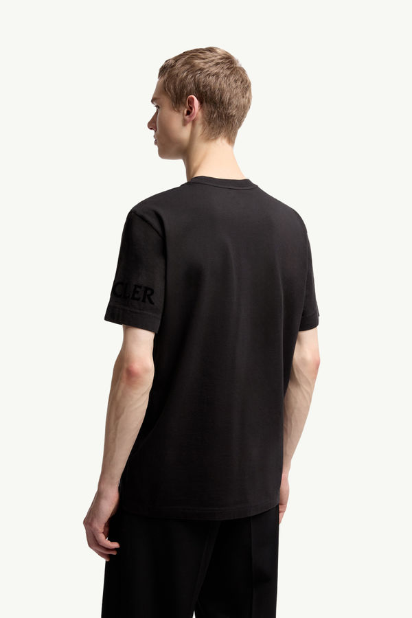 Logo Cotton T-Shirt Men Black Moncler 4