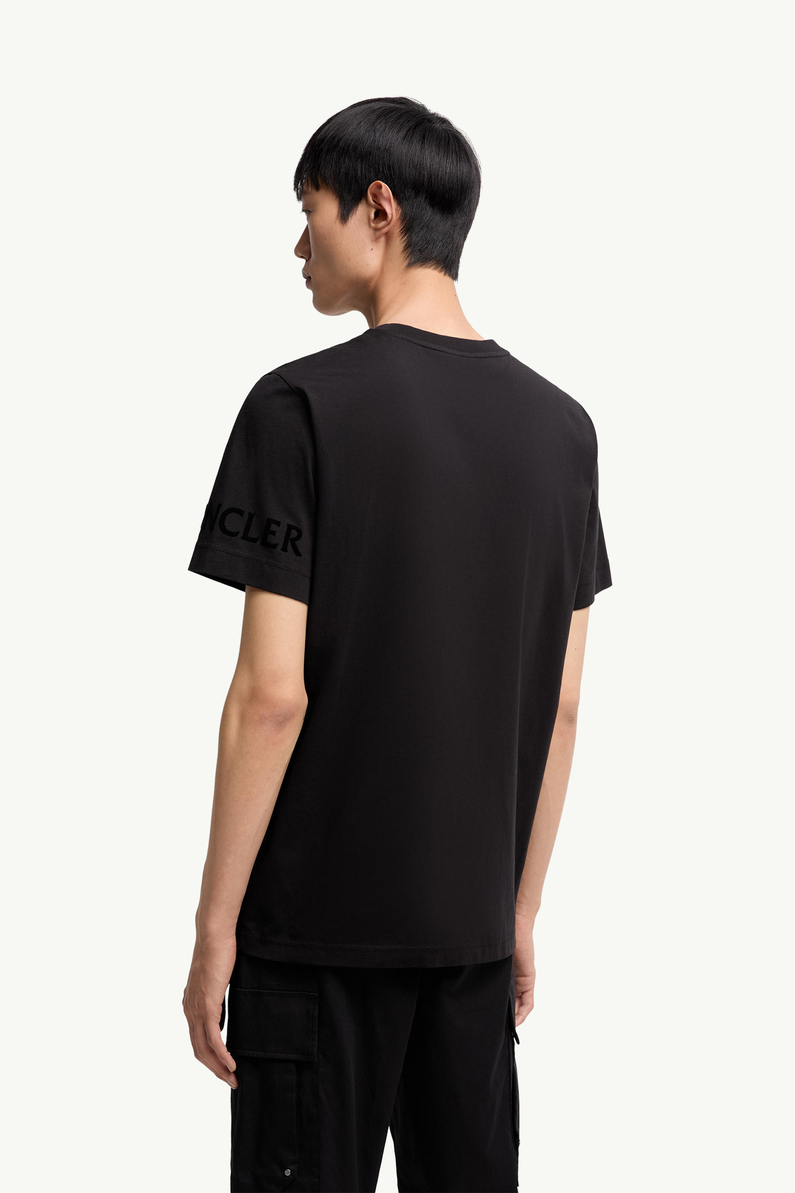 T-shirt en coton à logo Hommes Noir Moncler 4