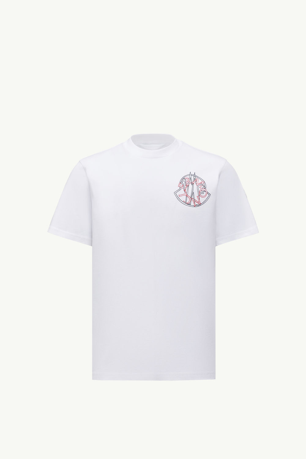 Overlapped Logo Cotton T-Shirt Men White Moncler 2