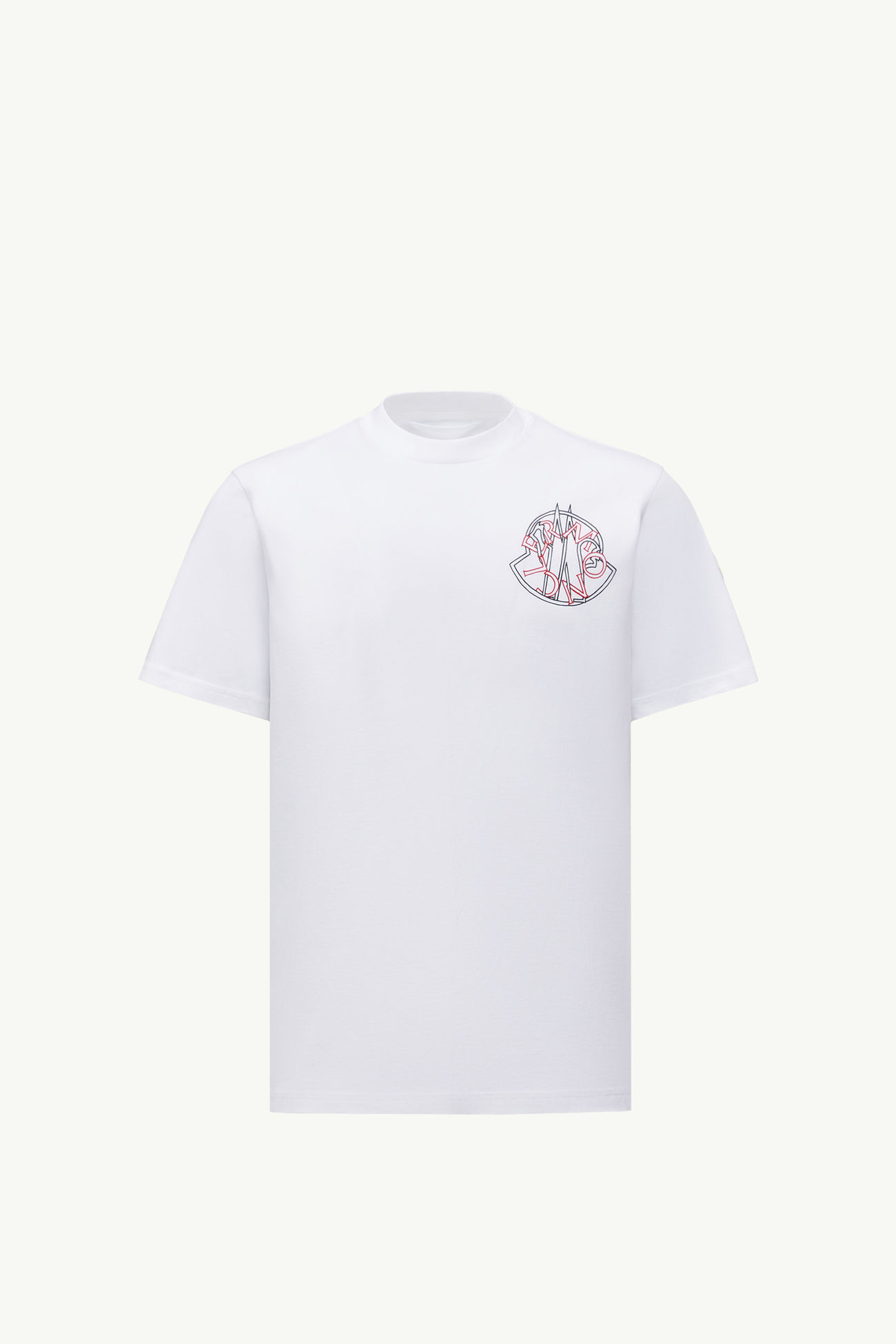T-shirt en coton à logo superposé Hommes Blanc Moncler 2
