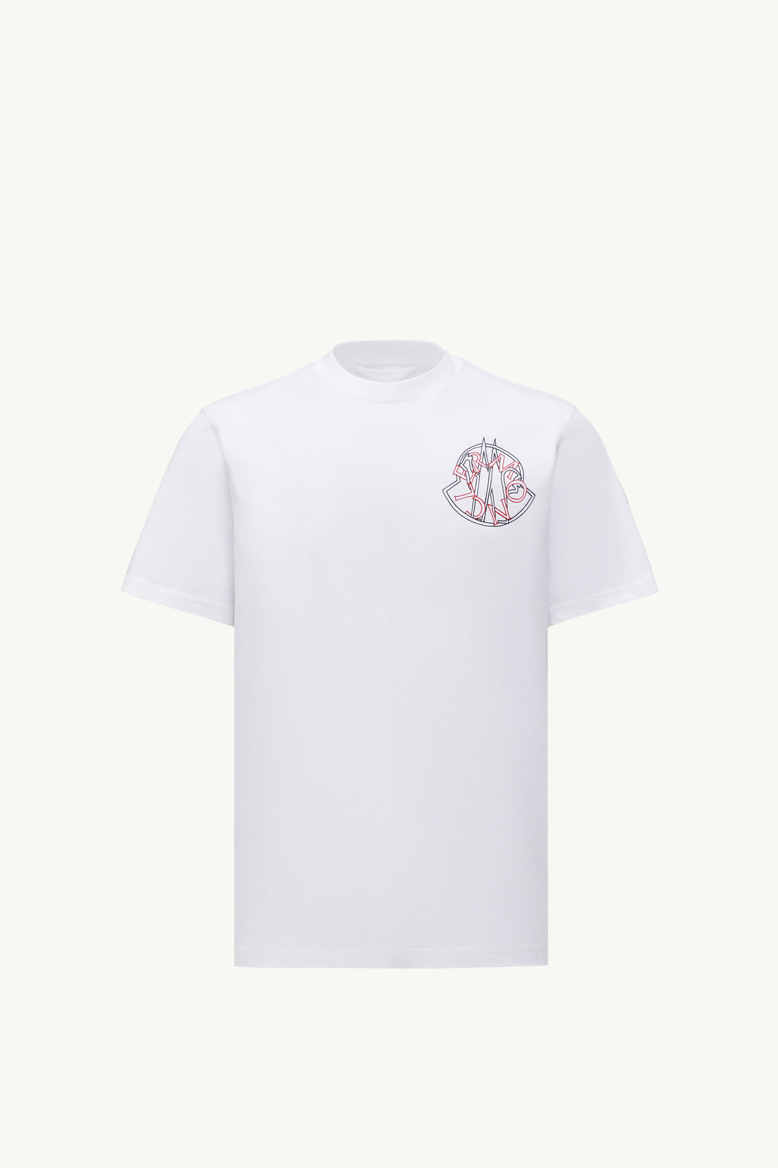 T-shirt en coton à logo superposé Hommes Blanc Moncler 2