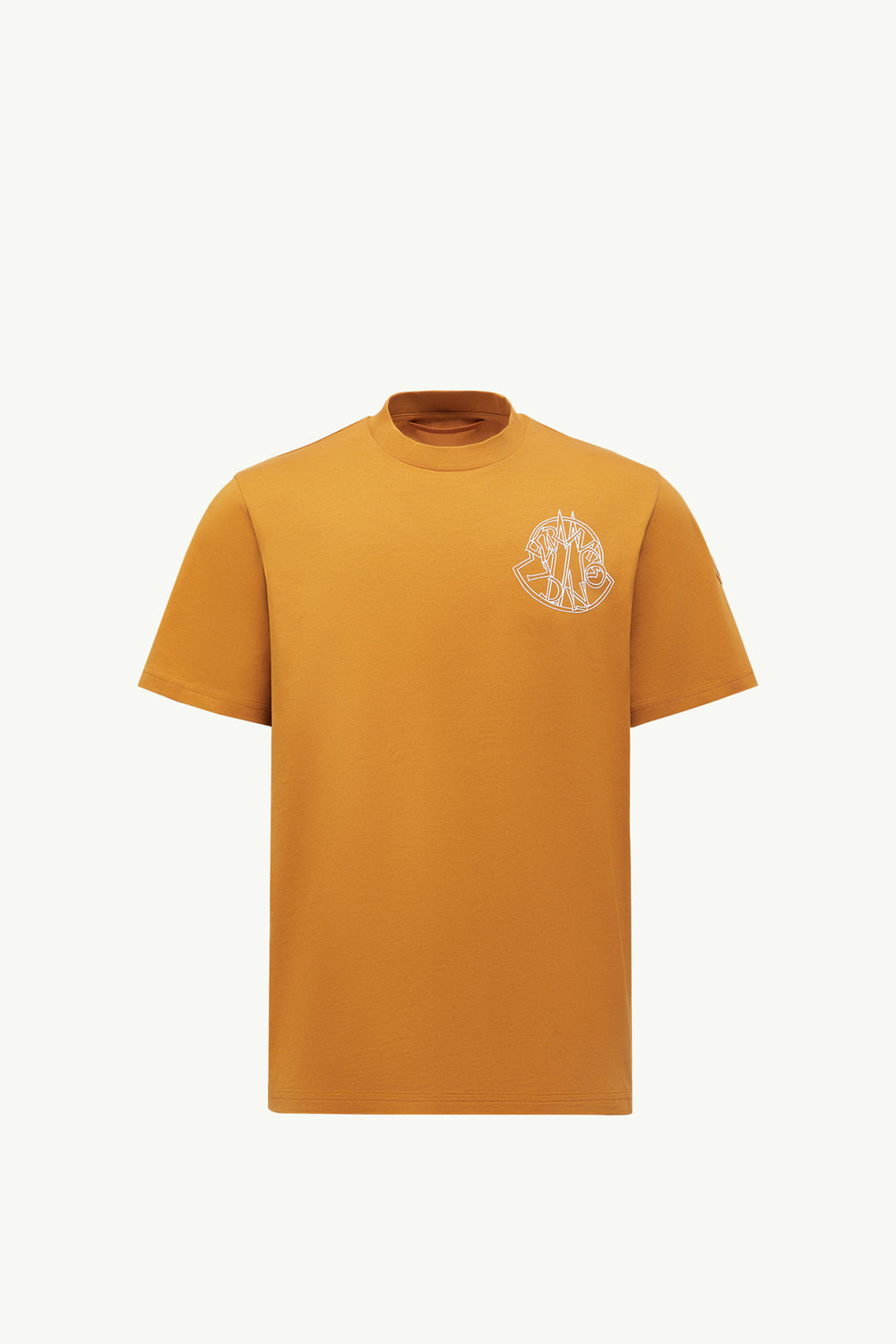 Overlapped Logo Cotton T-Shirt Men Ochre Yellow Moncler 2