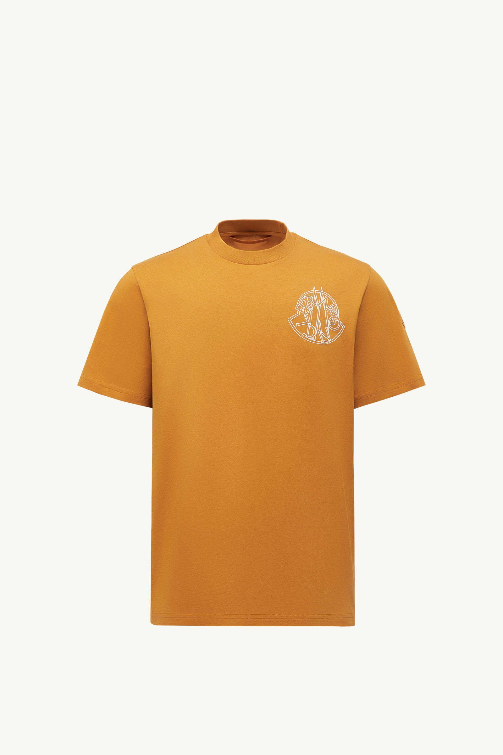 Overlapped Logo Cotton T-Shirt Men Ochre Yellow Moncler 2