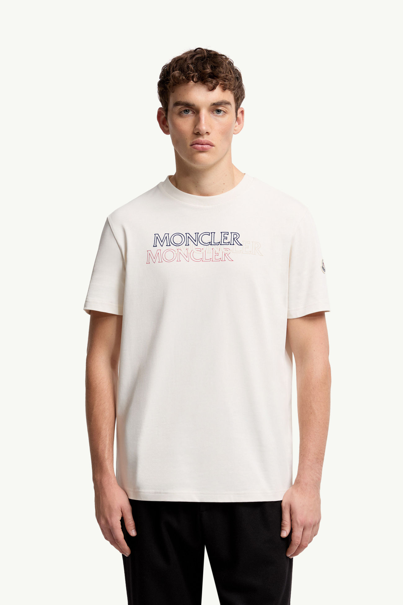 Logo Cotton T-Shirt Men White Moncler 3