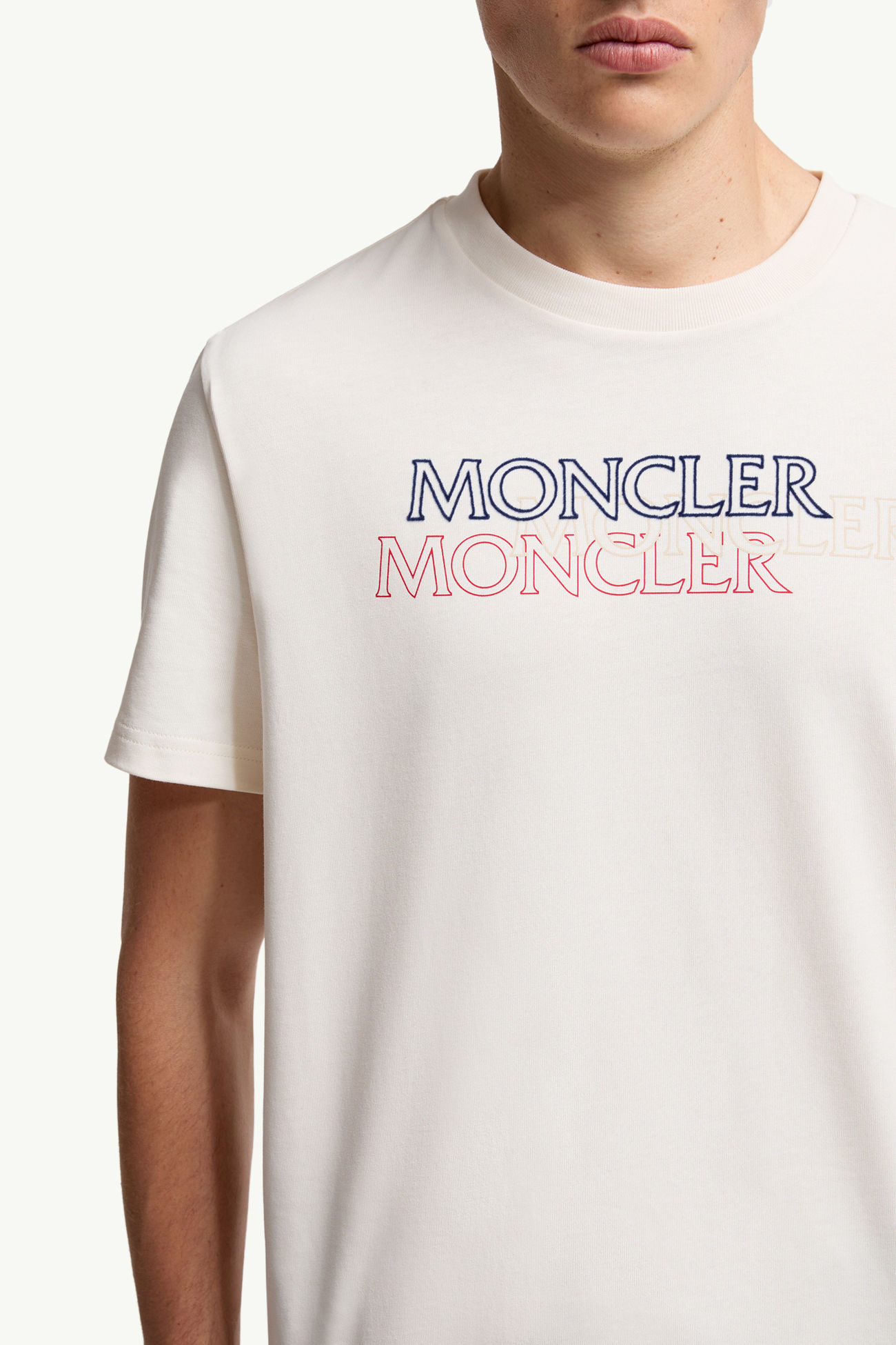 Logo Cotton T-Shirt Men White Moncler 5