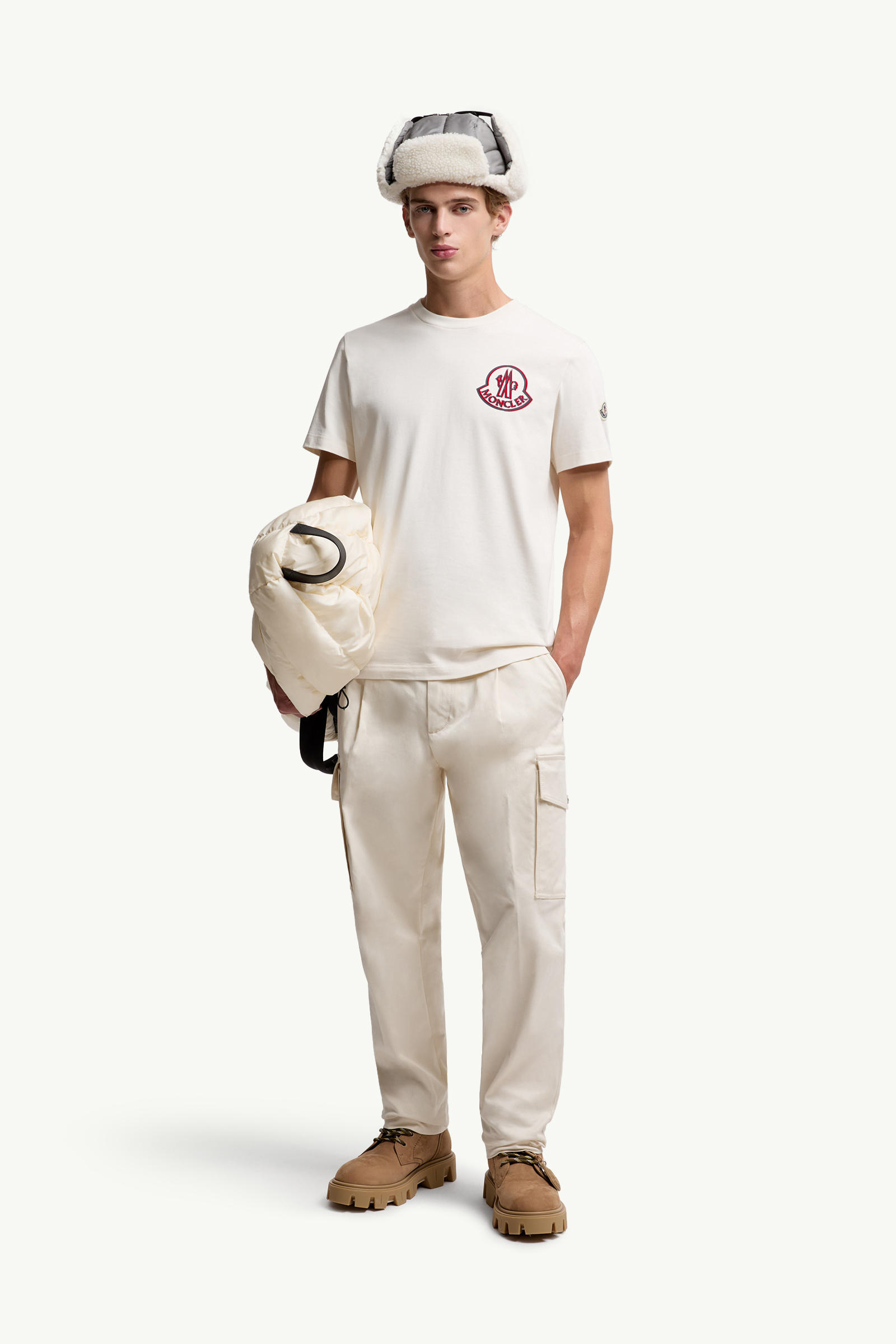 Logo Cotton T-Shirt Men White Moncler 0