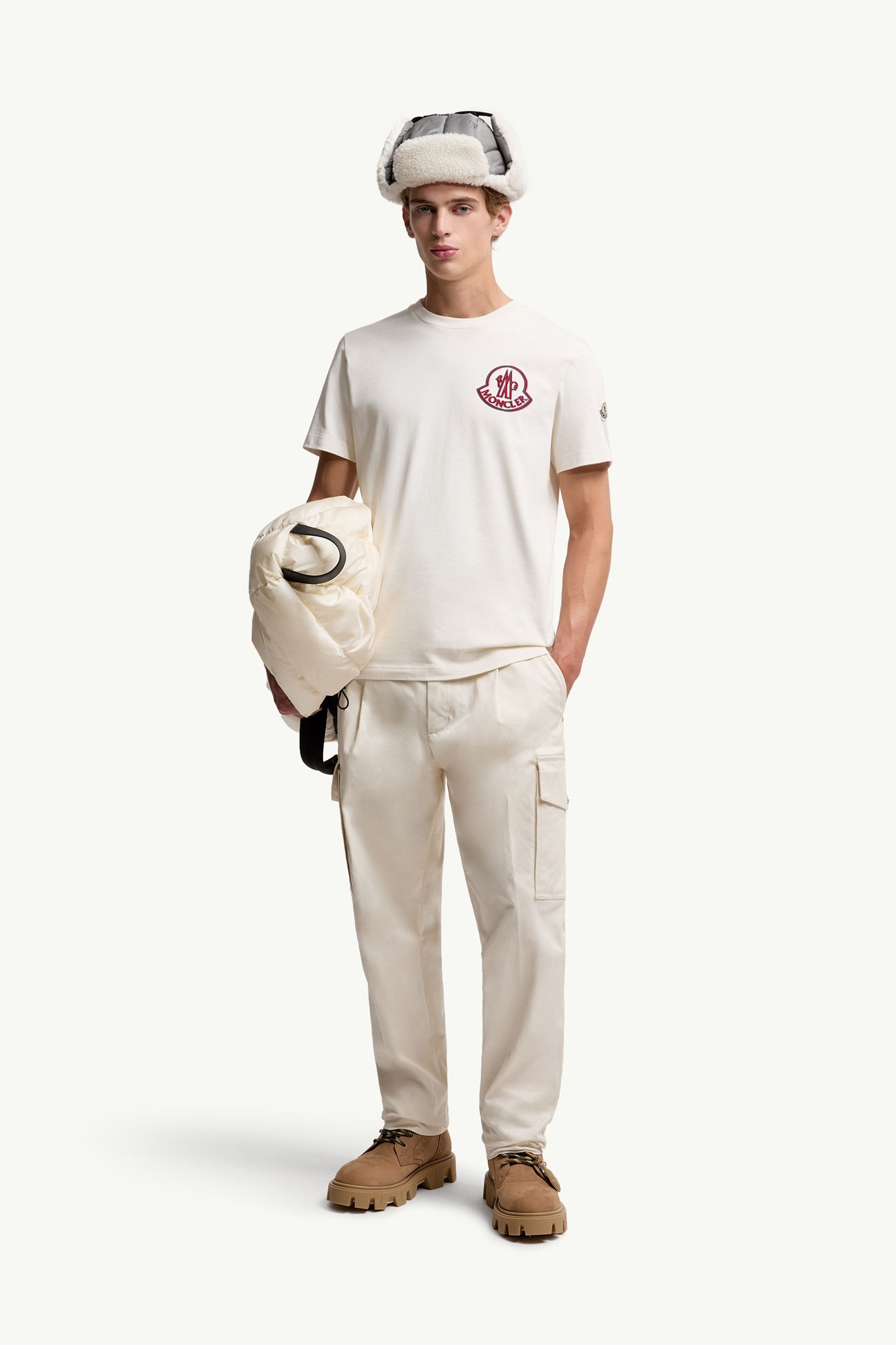 T-Shirt aus Baumwolle mit Logo Herren Weiß Moncler 0