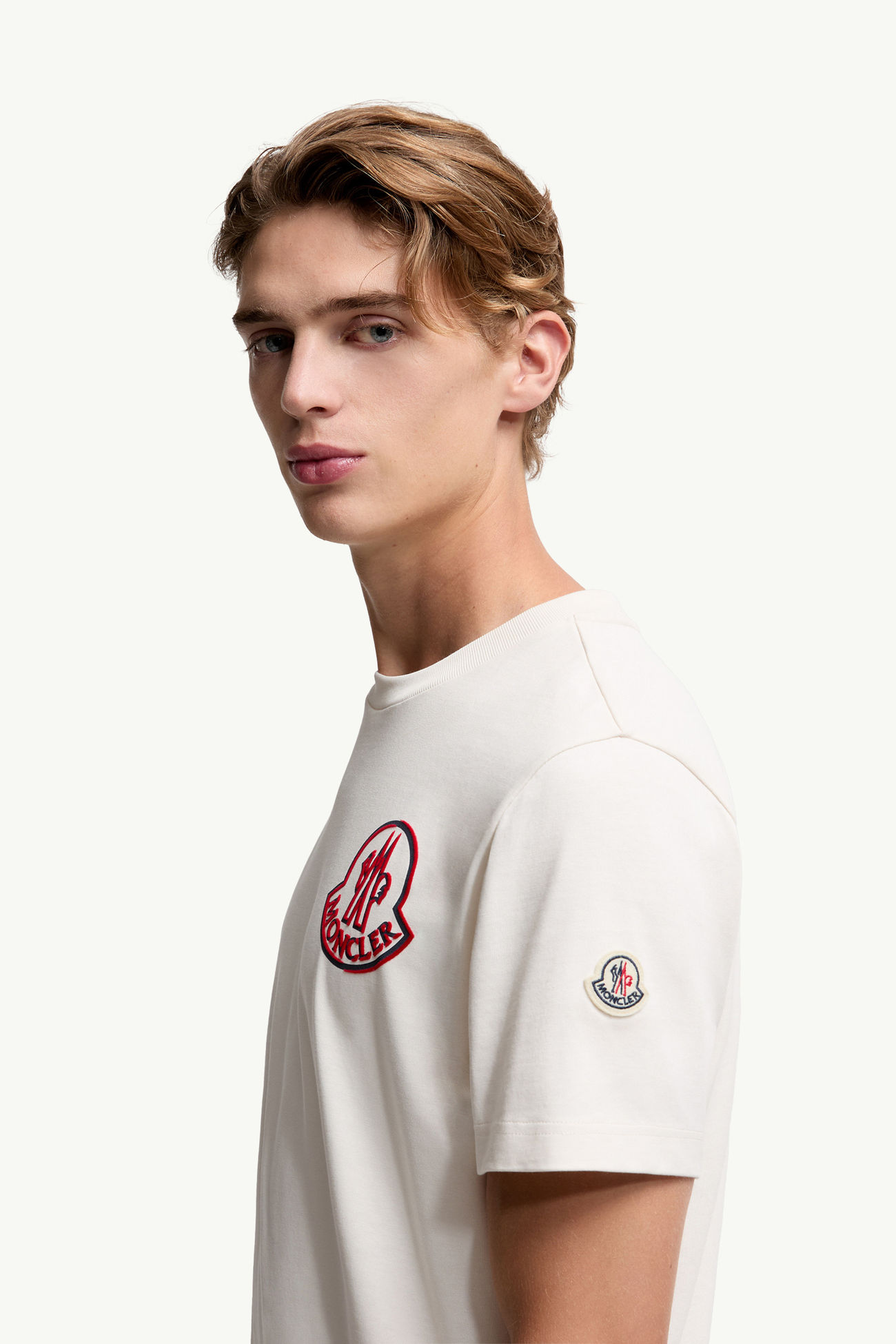 T-Shirt aus Baumwolle mit Logo Herren Weiß Moncler 1