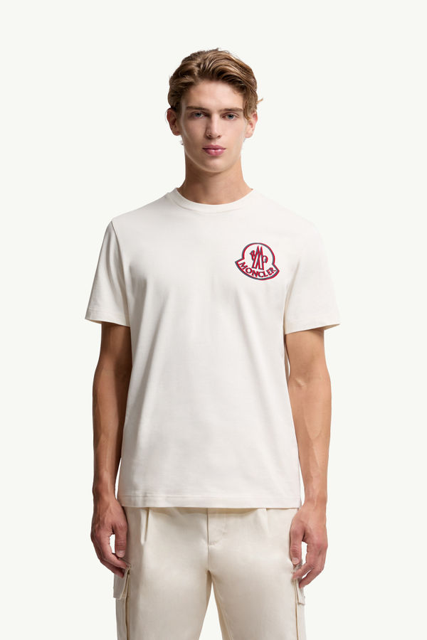 Logo Cotton T-Shirt Men White Moncler 3