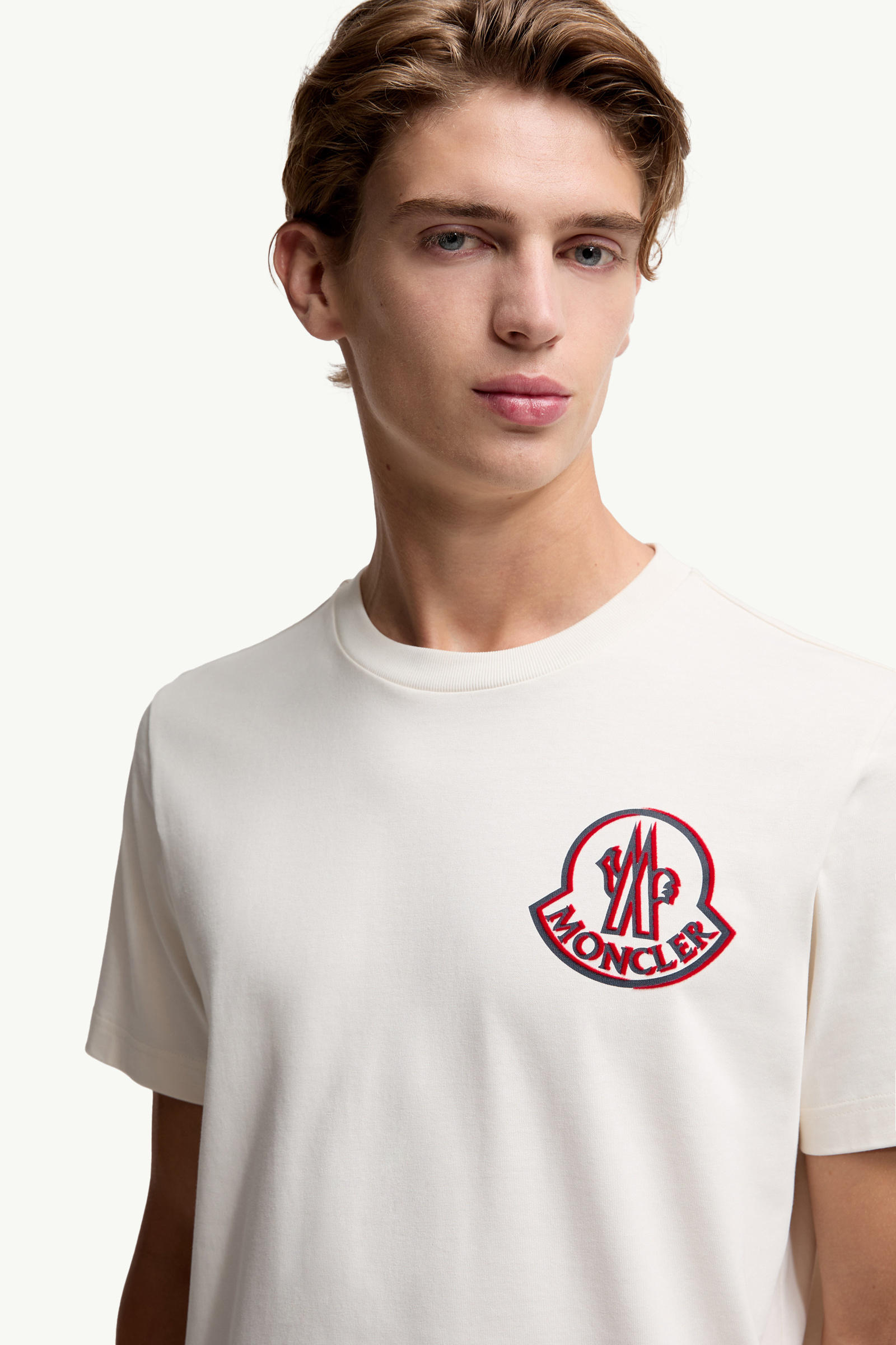 Logo Cotton T-Shirt Men White Moncler 5