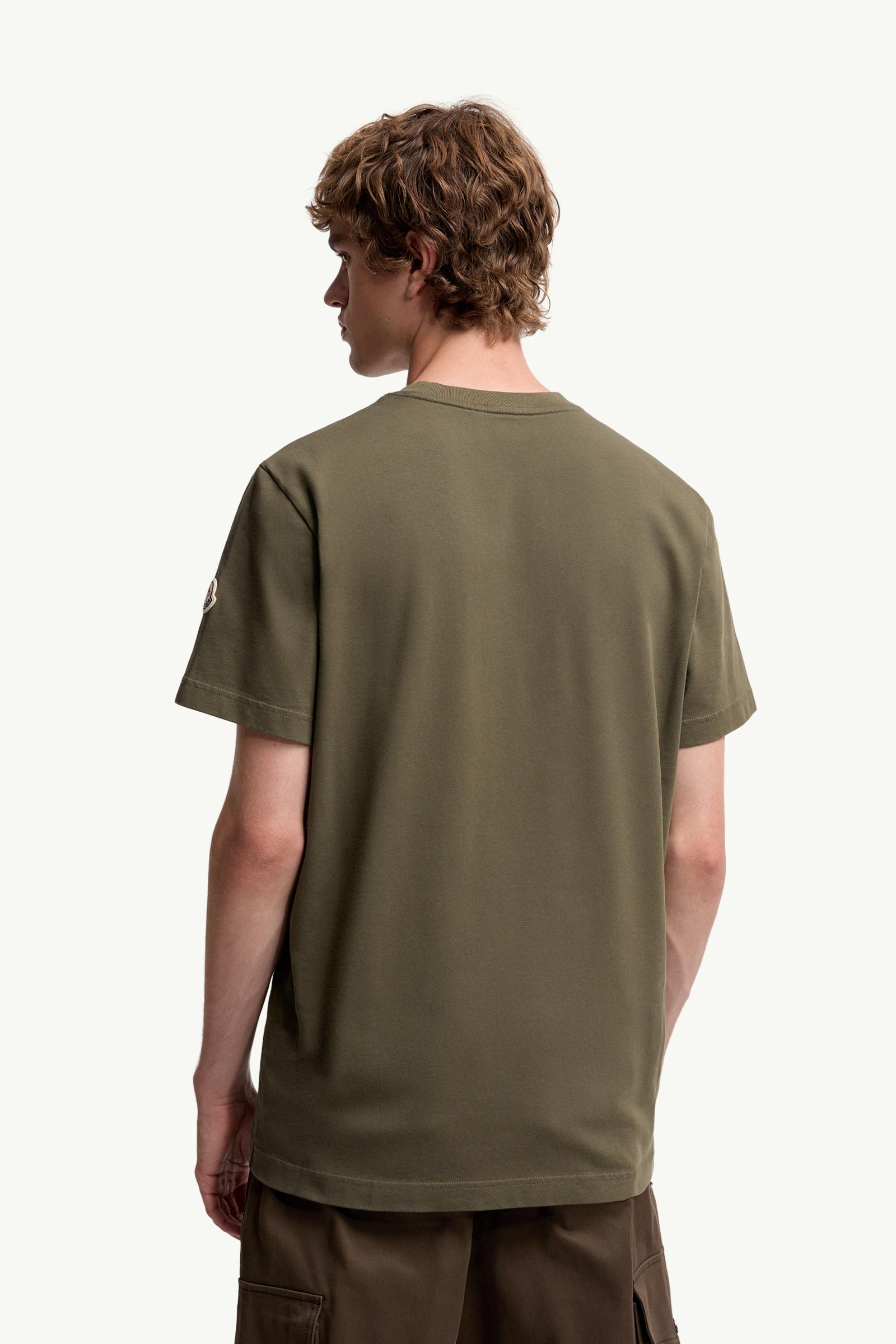 Olive Green Logo Cotton T-Shirt - Polos & T-shirts for Men