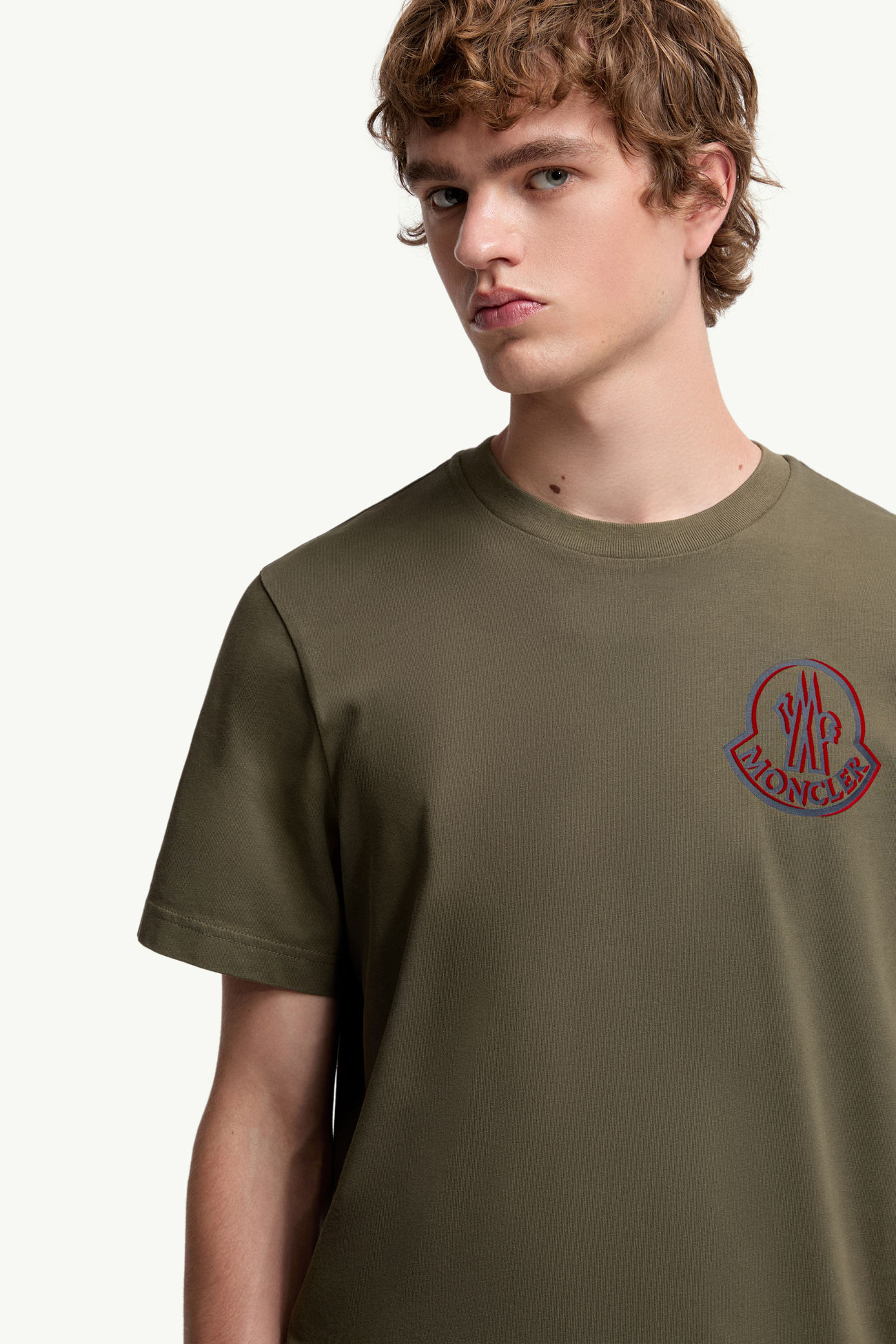 T-Shirt aus Baumwolle mit Logo Herren Olivgrün Moncler 5