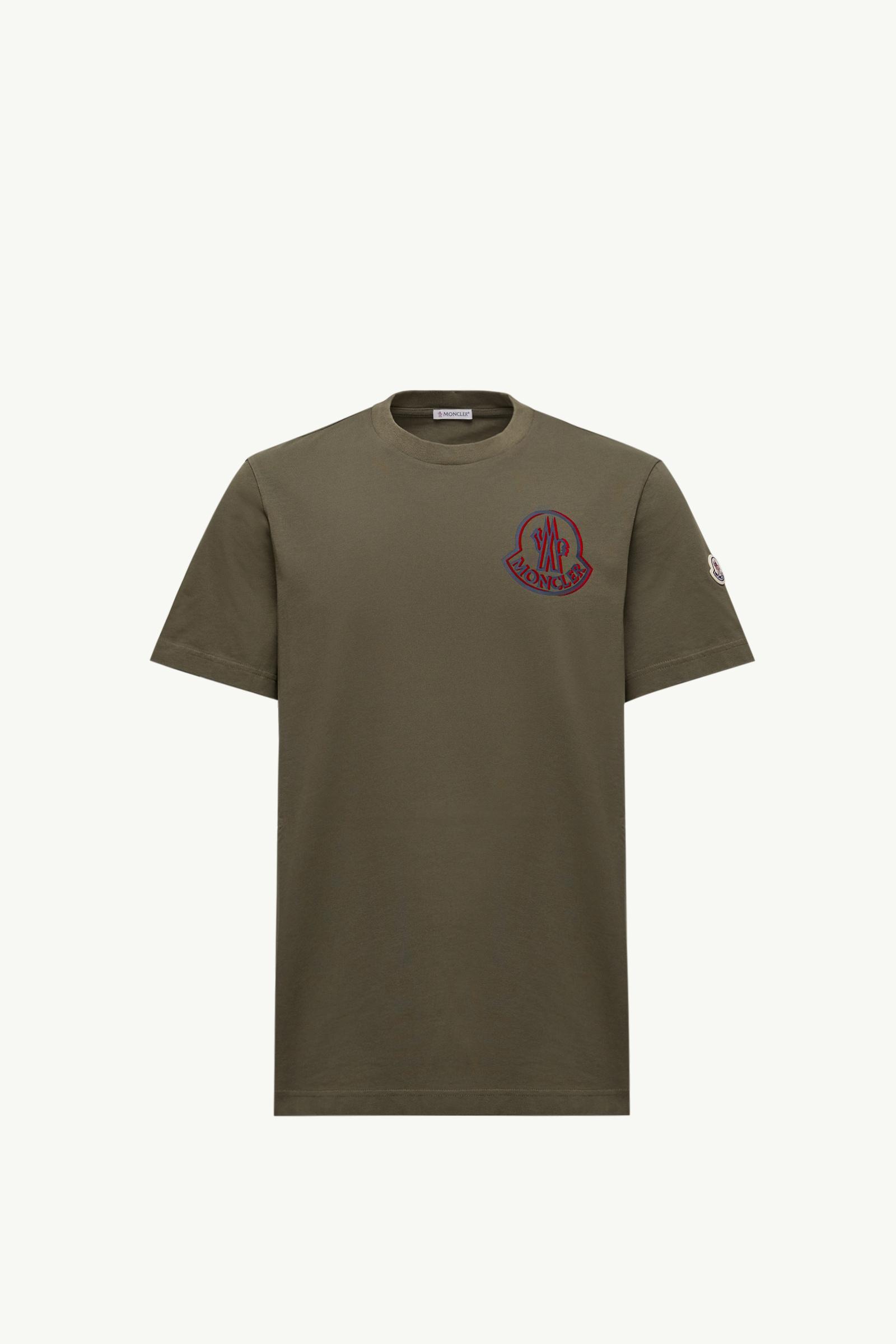 Olive Green Logo Cotton T-Shirt - Polos & T-shirts for Men