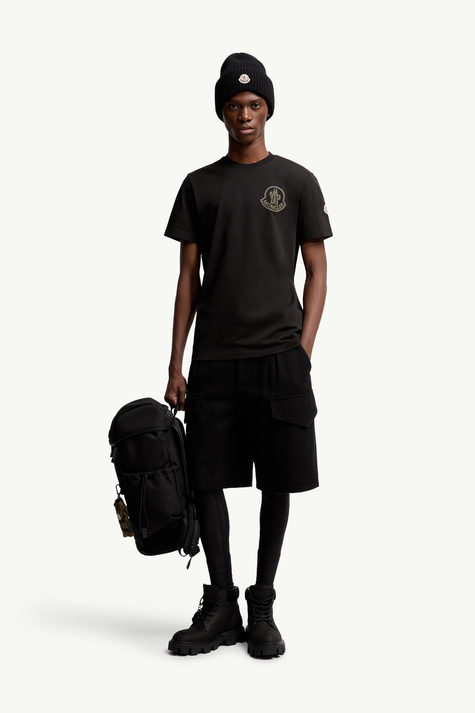 Logo Cotton T-Shirt Men Black Moncler 0