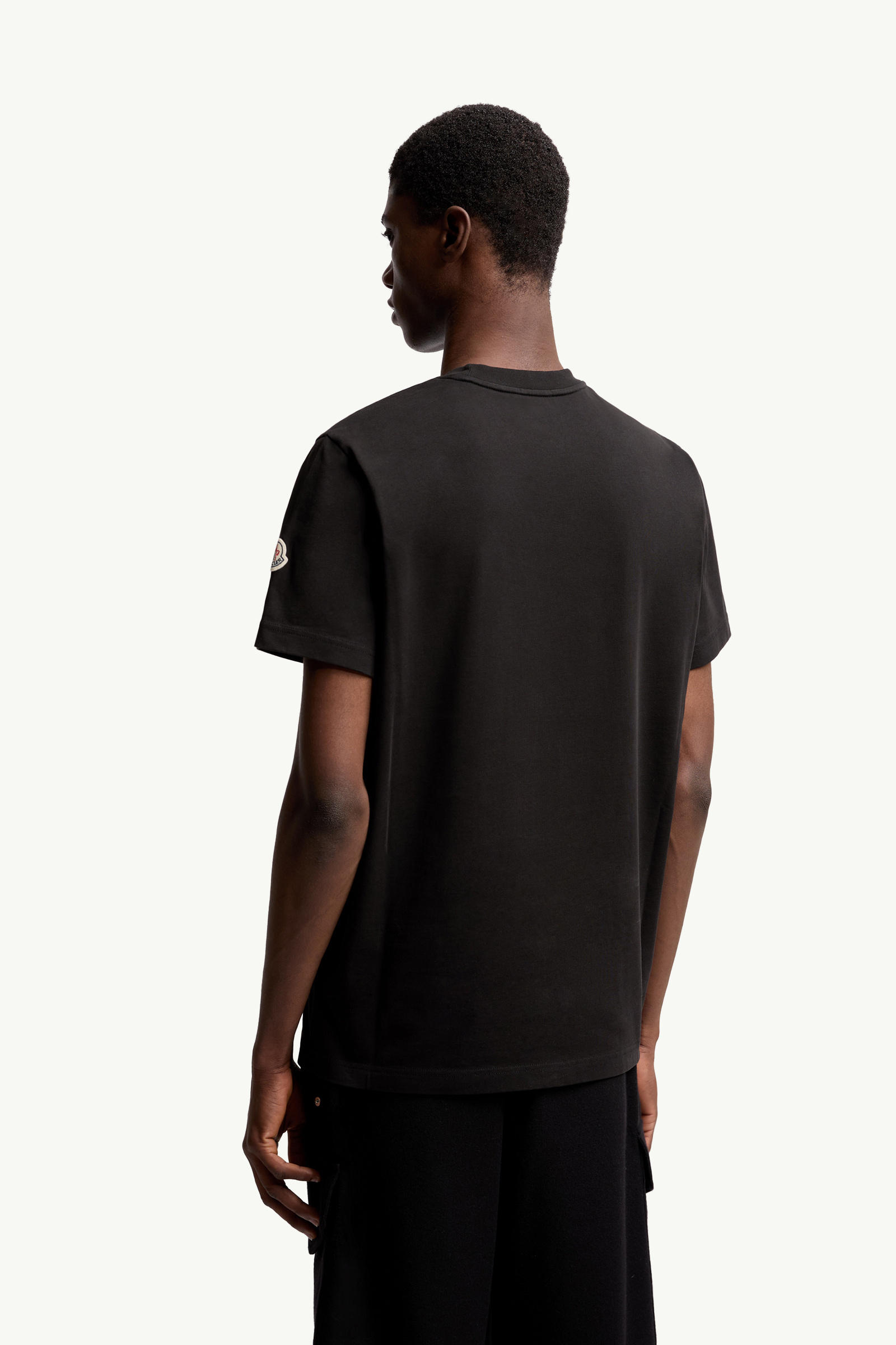 Logo Cotton T-Shirt Men Black Moncler 4