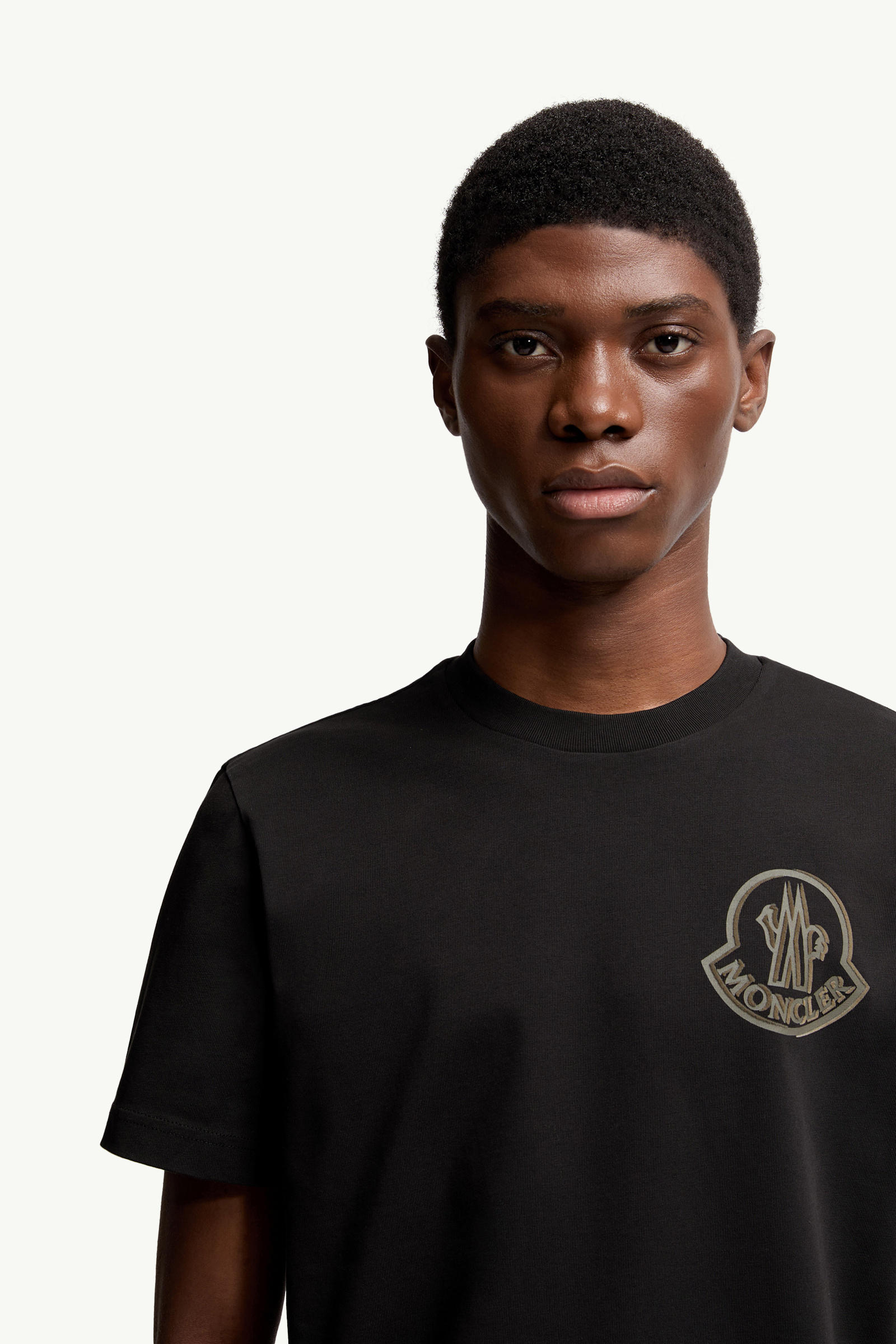 Logo Cotton T-Shirt Men Black Moncler 5