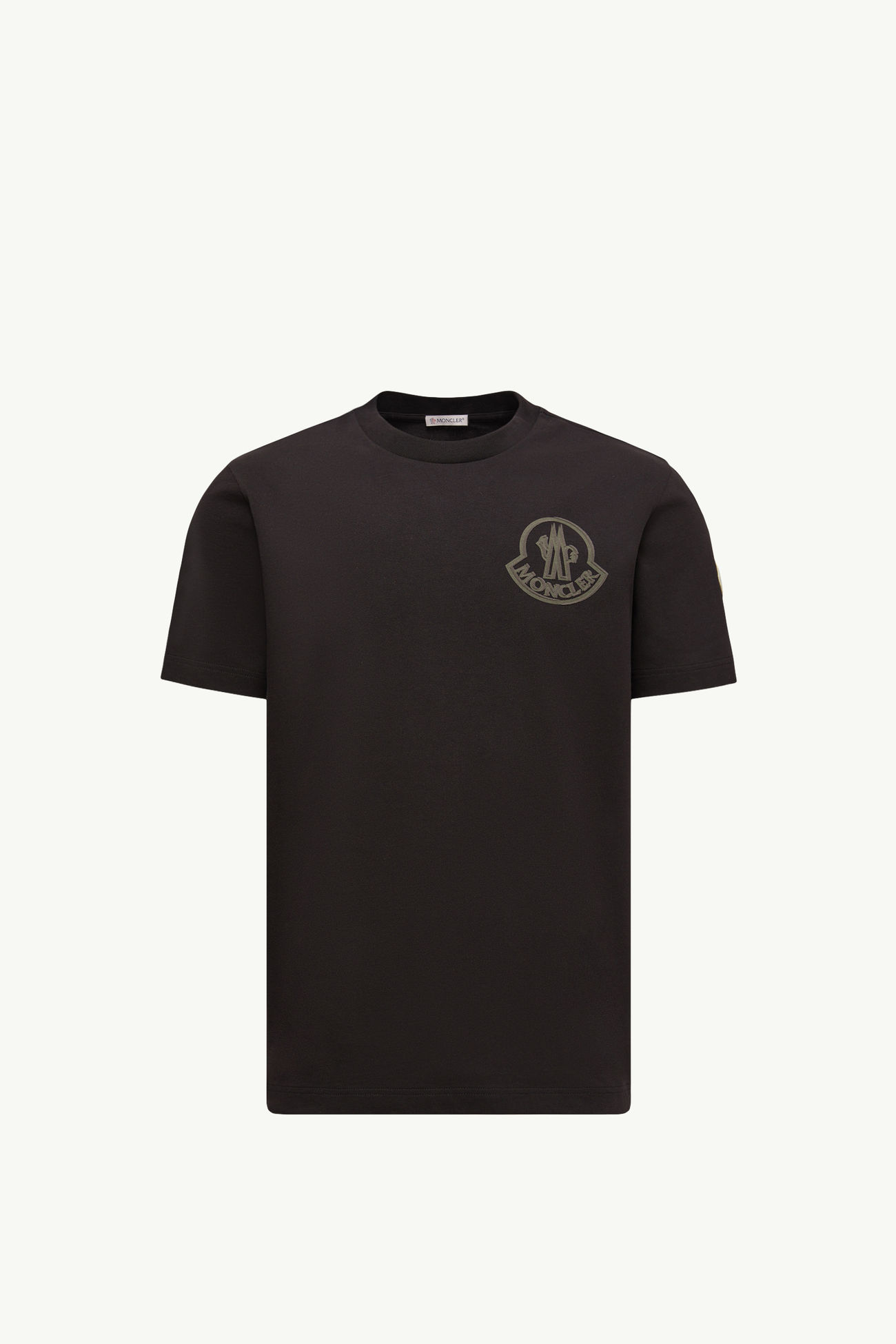 Camiseta de algodón con logotipo Hombre Negro Moncler 2
