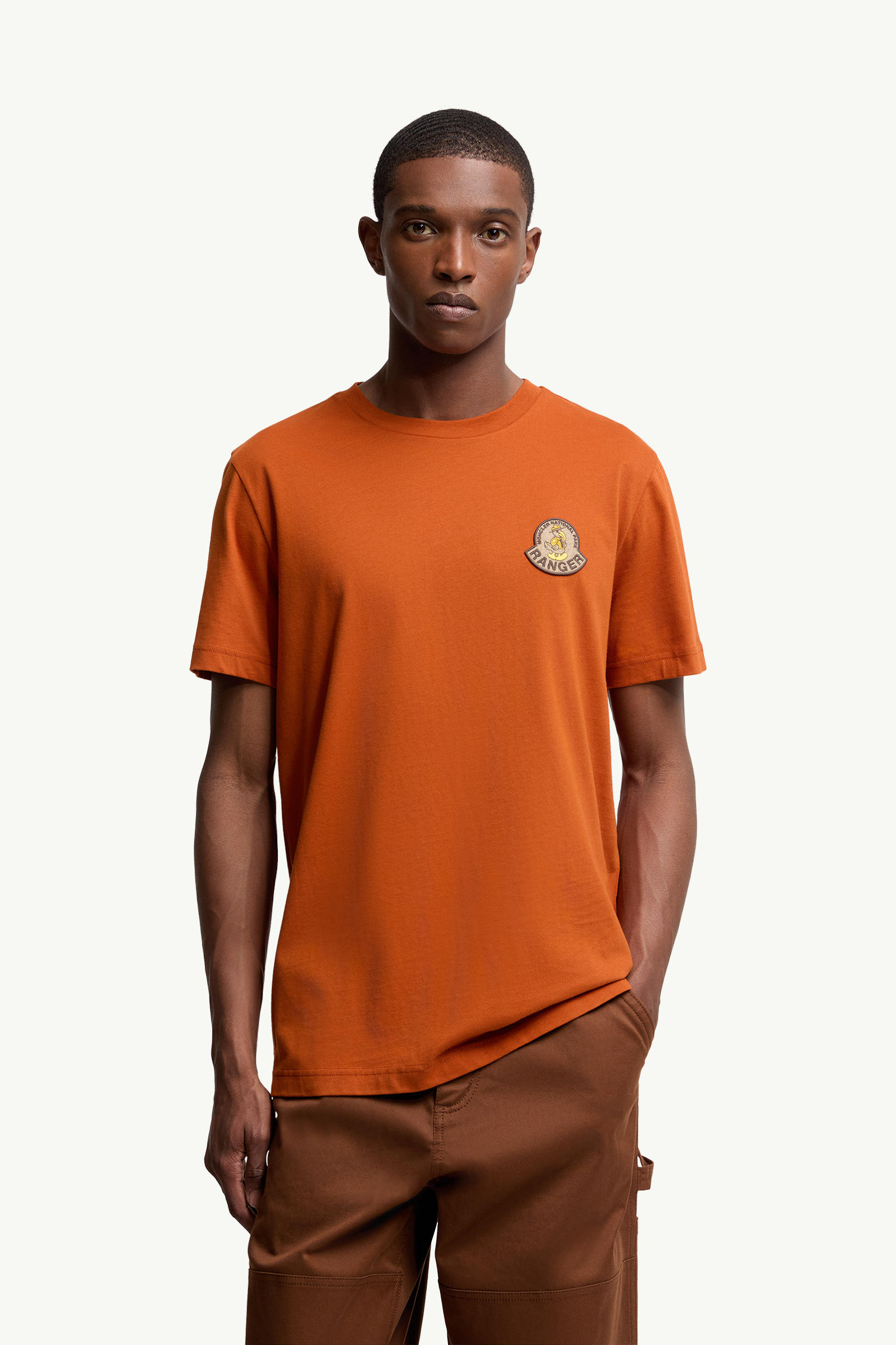 T-shirt en coton à logo Mon Duck Hommes Orange Moncler 3