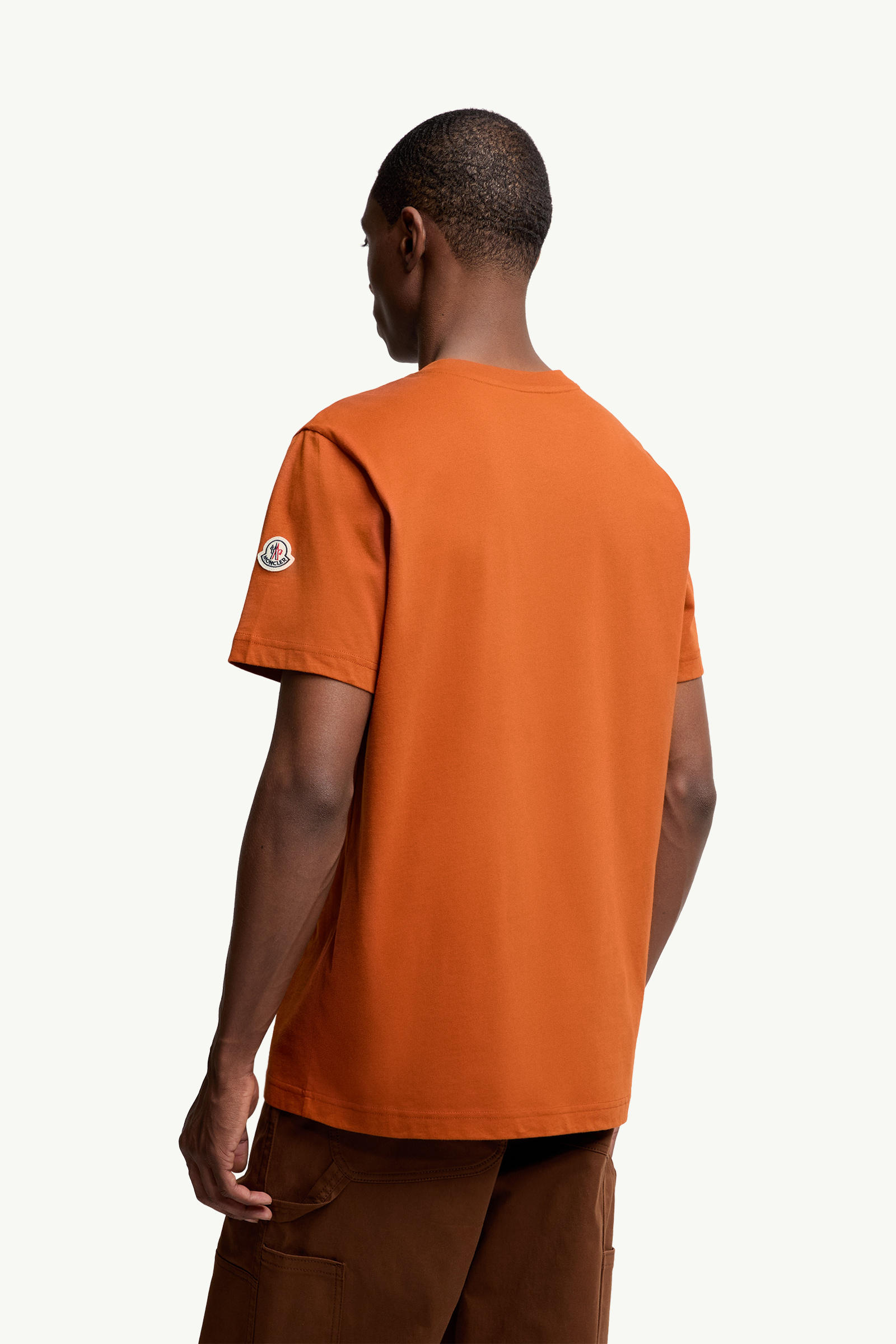 T-shirt en coton à logo Mon Duck Hommes Orange Moncler 4