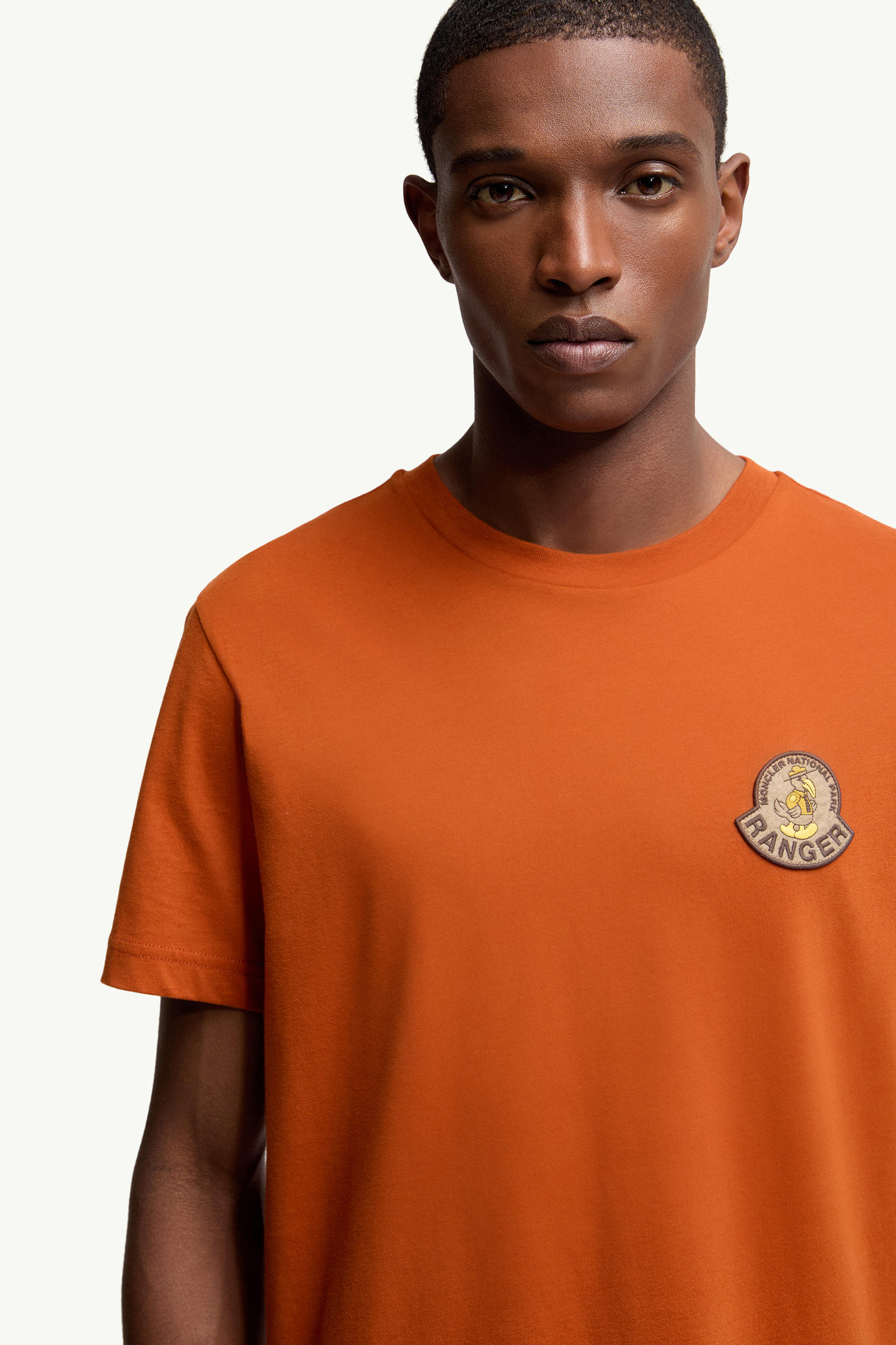 T-shirt en coton à logo Mon Duck Hommes Orange Moncler 5