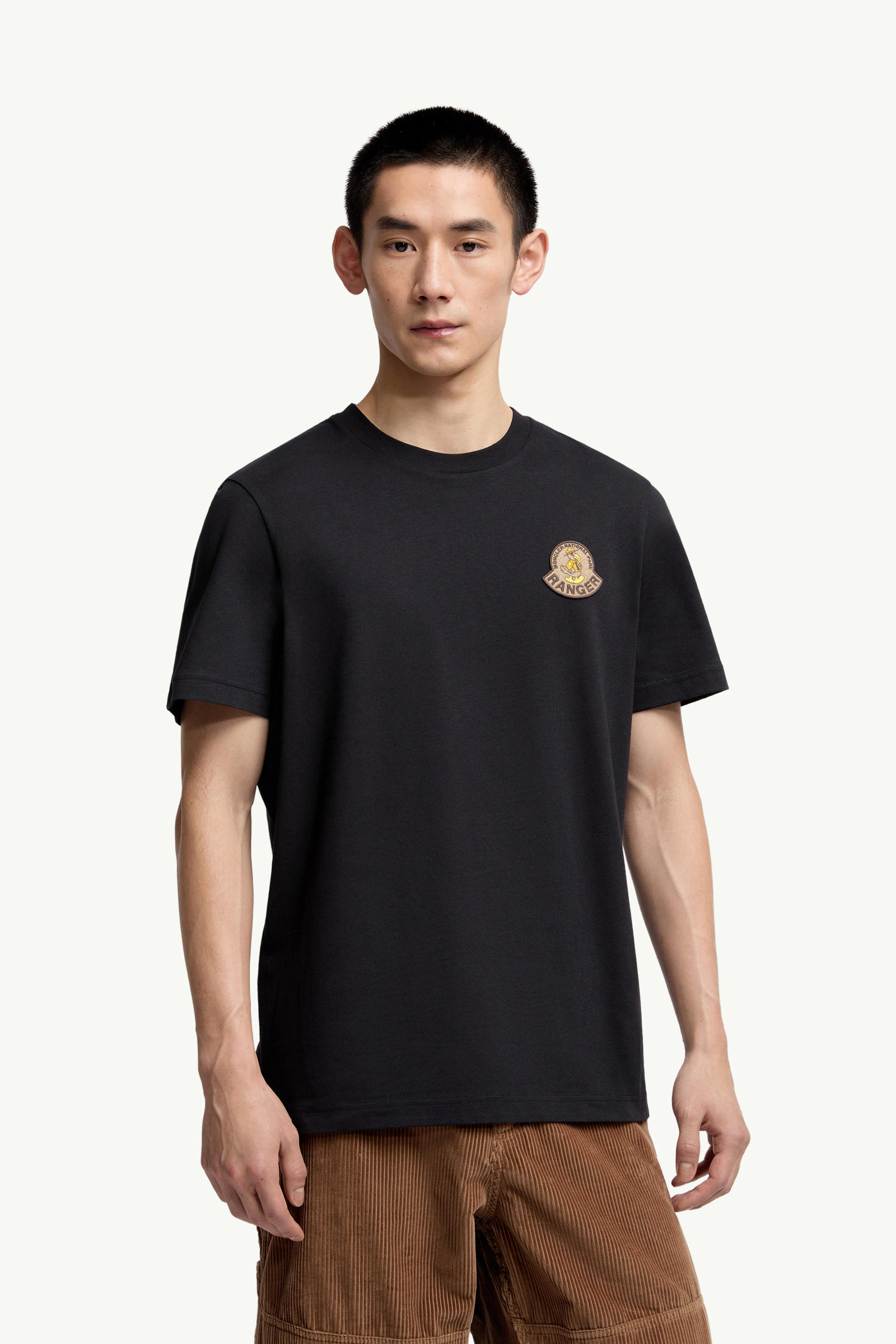 T-shirt en coton à logo Mon Duck Hommes Noir Moncler 3