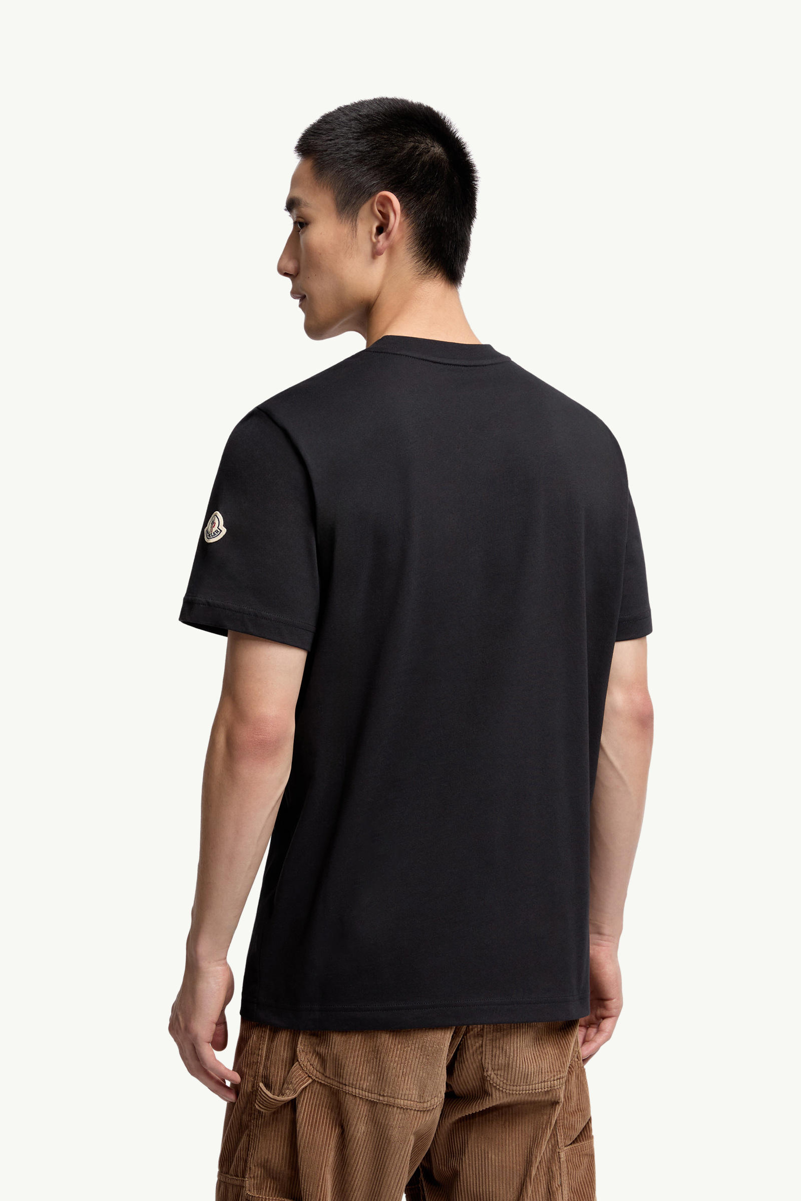 Mon Duck Logo Cotton T-Shirt Men Black Moncler 4