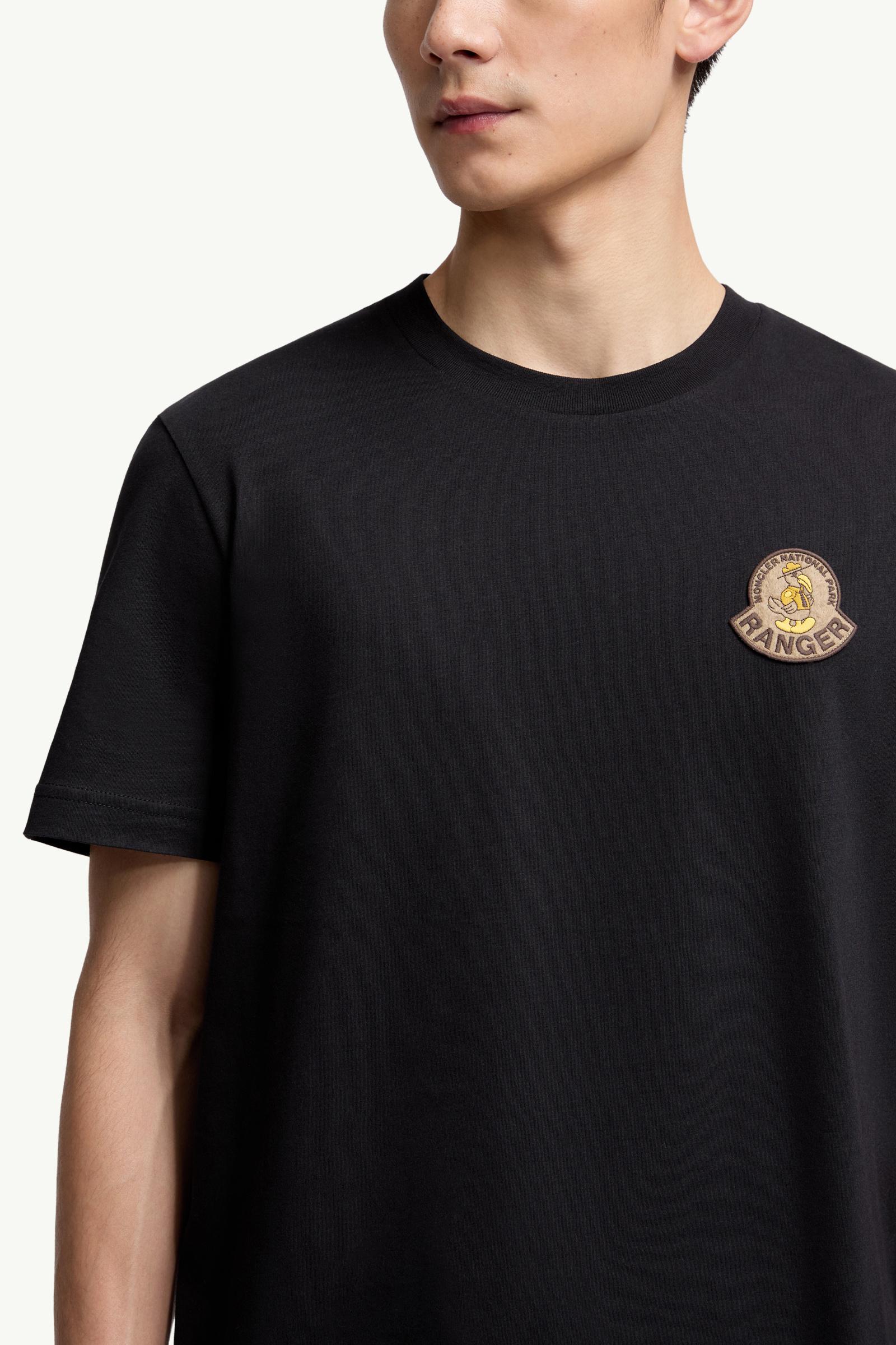 Black Mon Duck Logo Cotton T-Shirt - Polos & T-shirts for Men