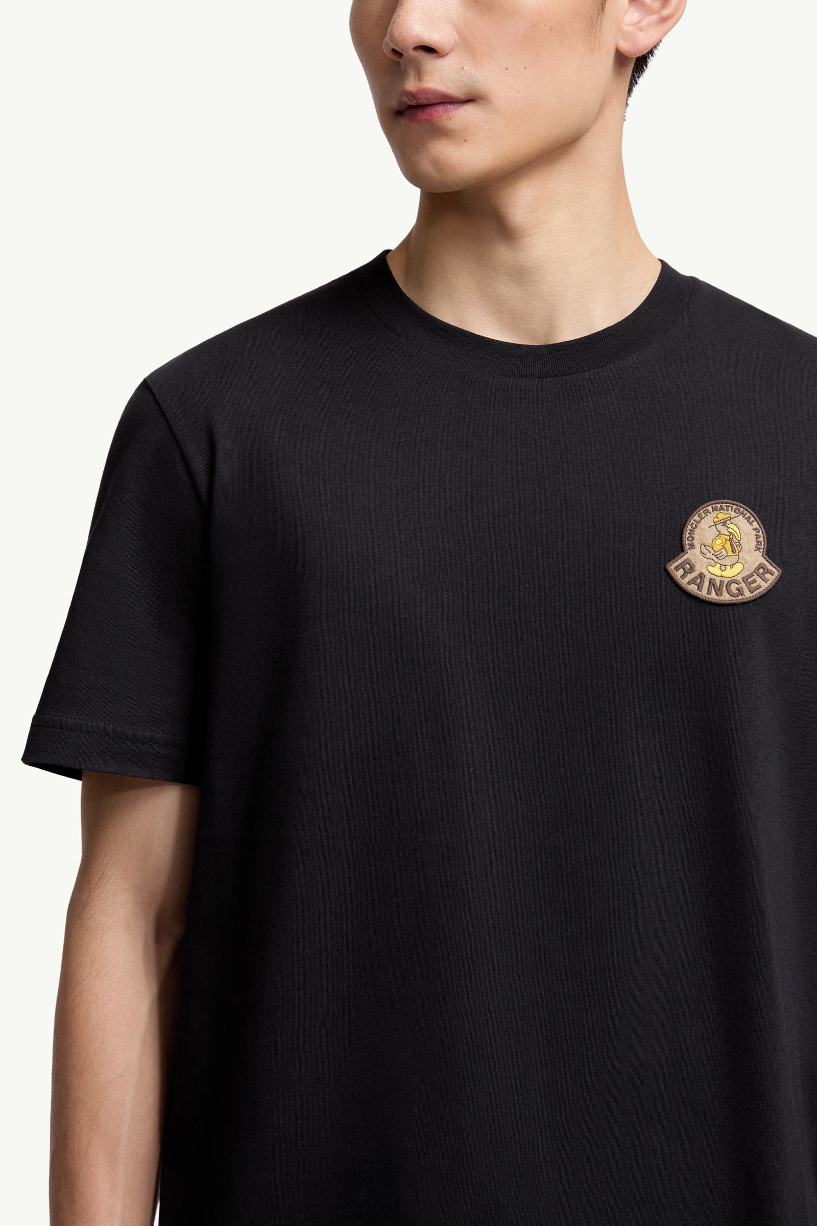 Mon Duck Logo Cotton T-Shirt Men Black Moncler 5