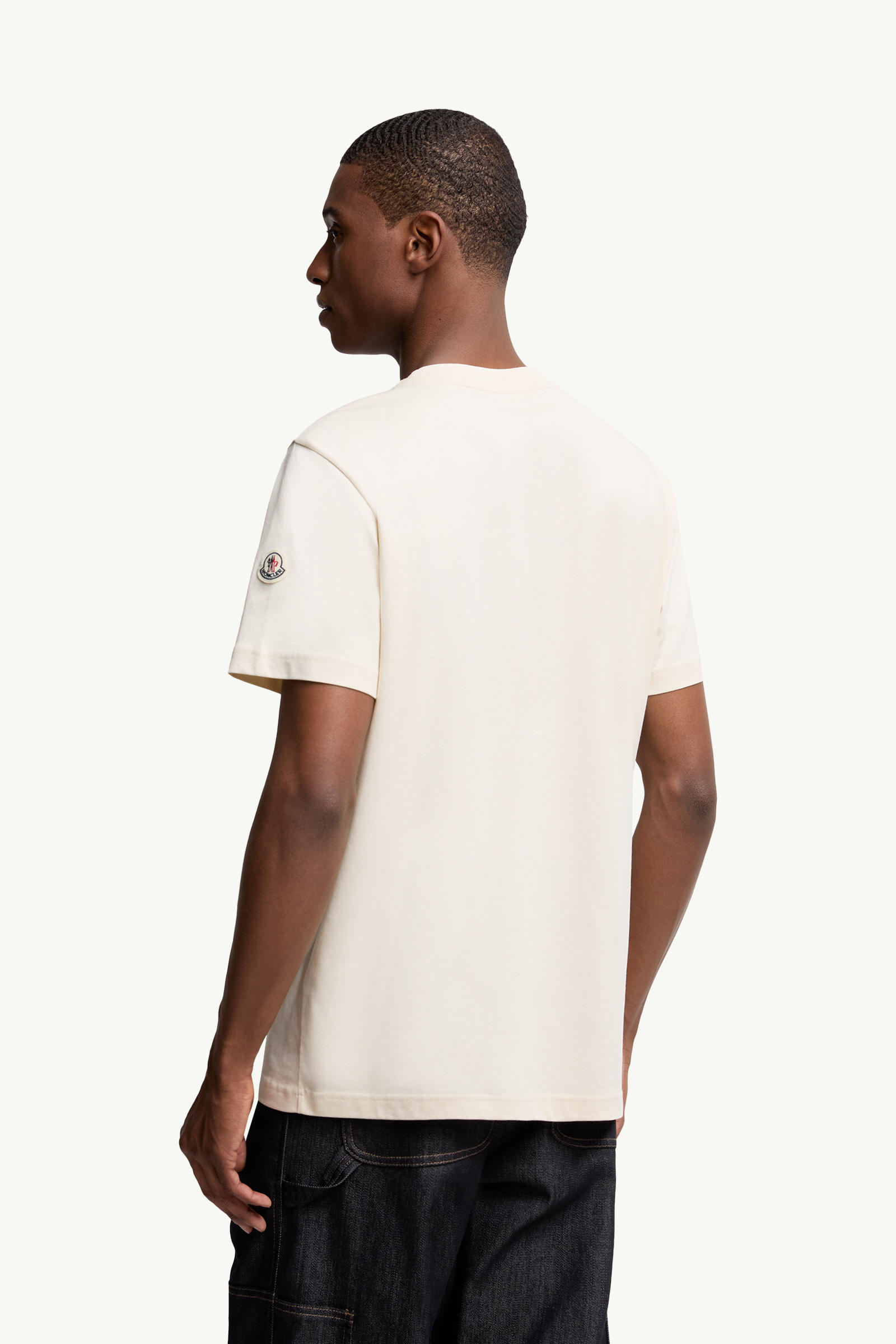 Mountain Print Cotton T-Shirt Men White Moncler 4