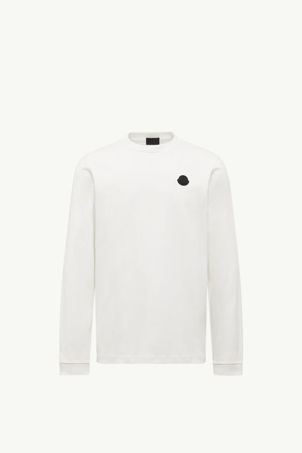 T-shirt a maniche lunghe in cotone con logo grafico Uomo Bianco Moncler 2