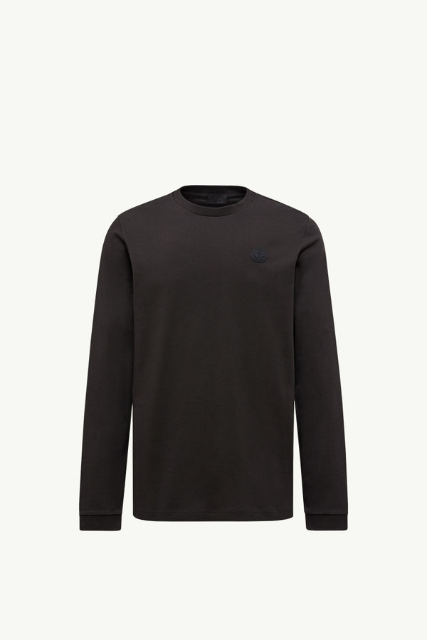 T-shirt à manches longues en coton à logo graphique Hommes Noir Moncler 2